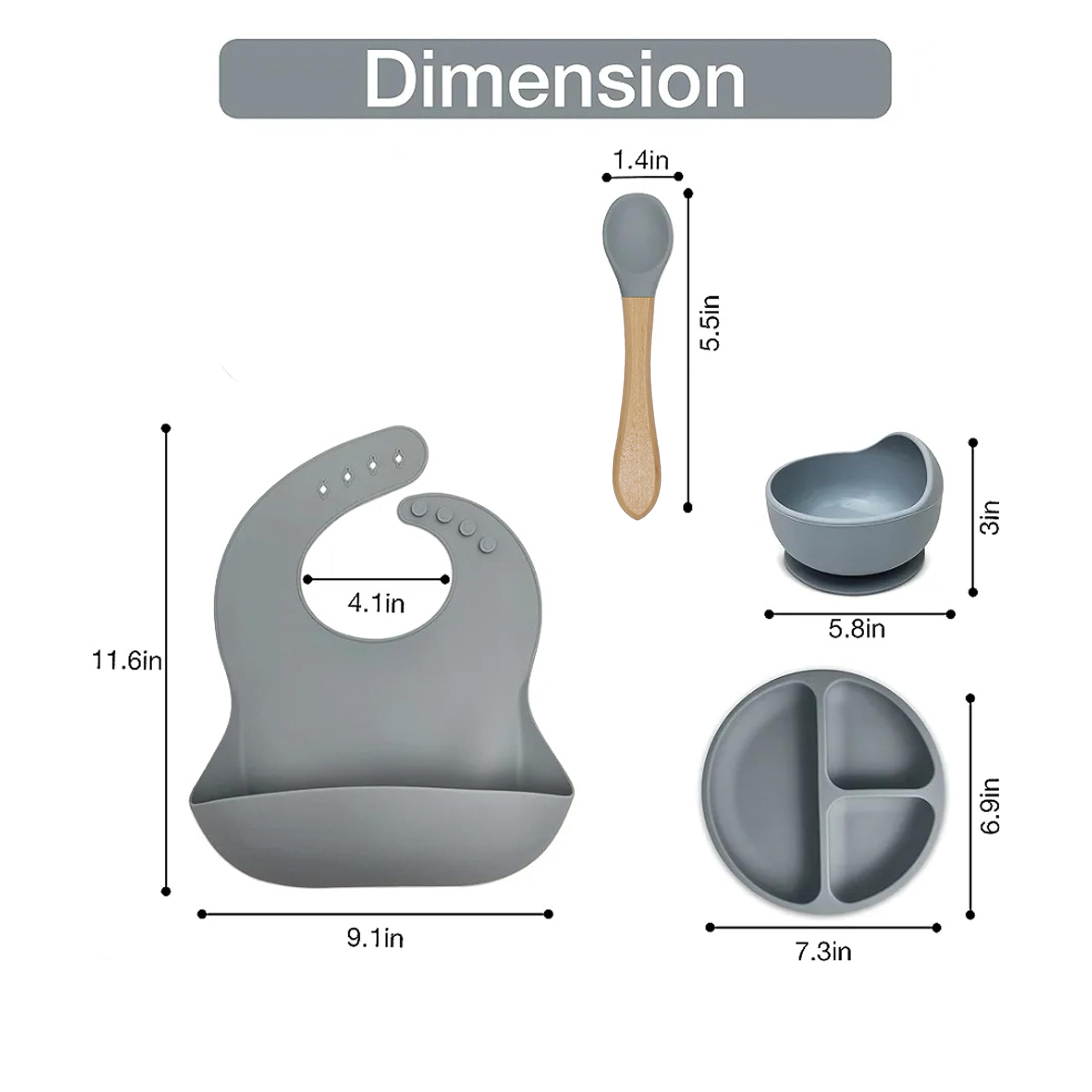 Cubbycoo Baby Feeding Set Ash