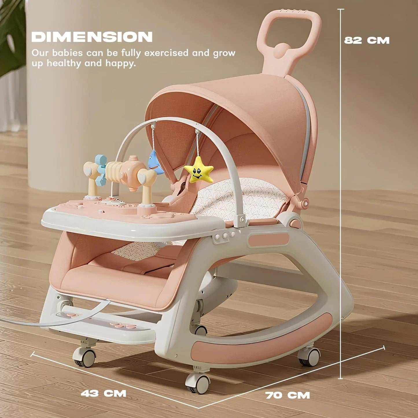 Cubbycoo 5-in-1 Convertible Baby Rocker | Swing, Feeding, and Sleeping Chair