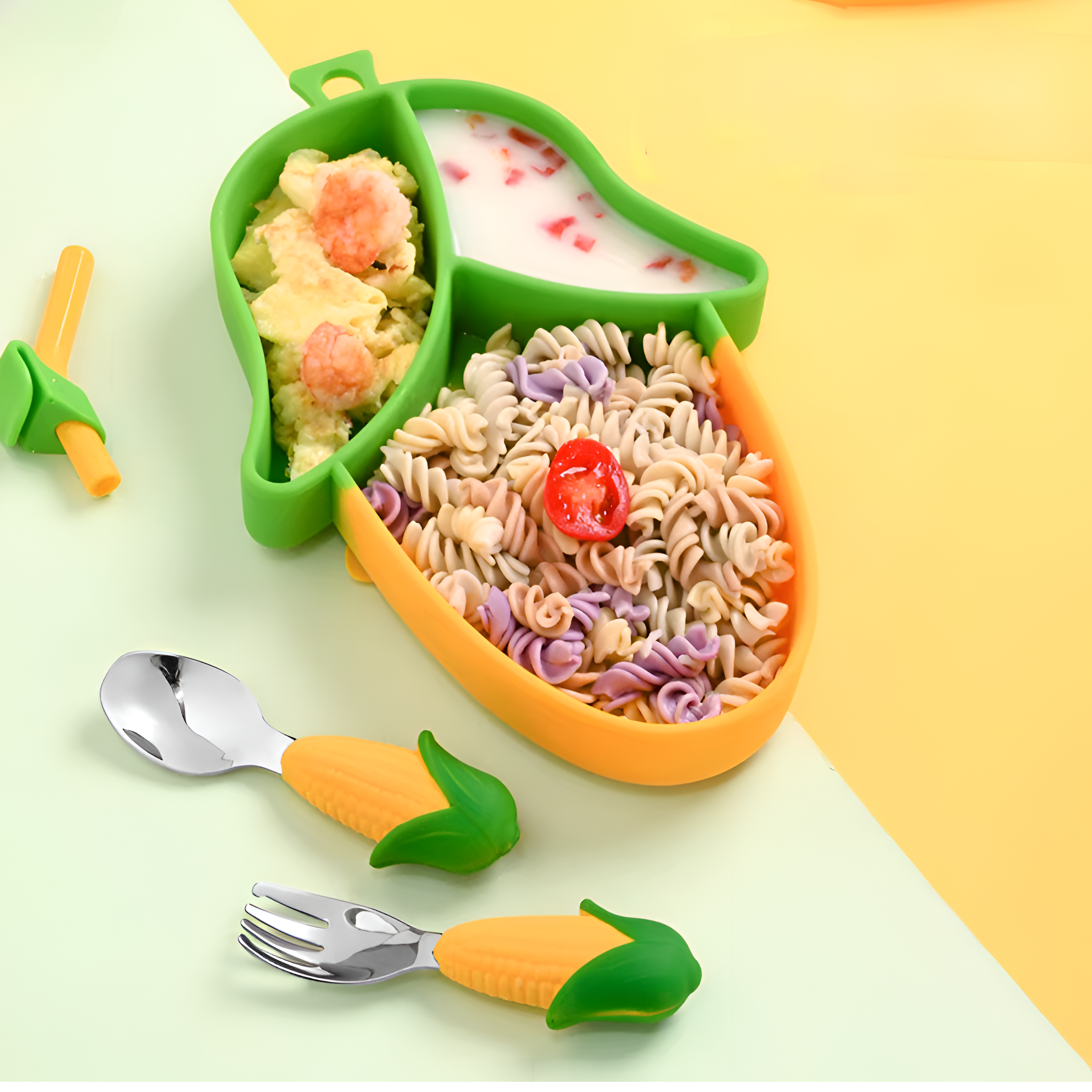 Tender Corn Silicone Plate for Kids – Fun, Safe, and Mess-Free Feeding