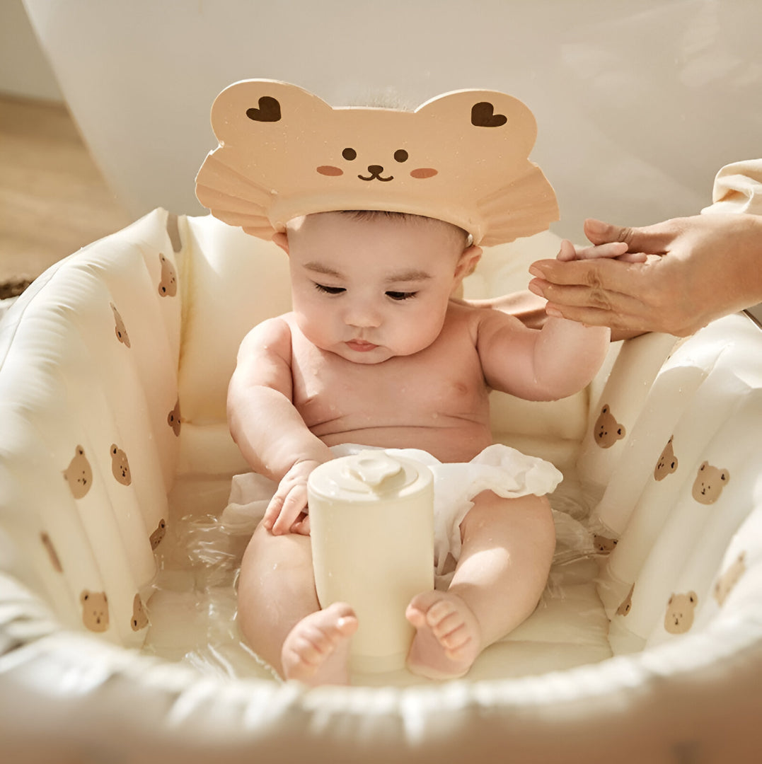 Baby Inflatable Baby Bathtub with Backrest – Bear Design