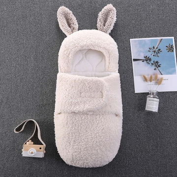 Cozy winter swaddle blanket, thick baby sleeping bag for newborns white