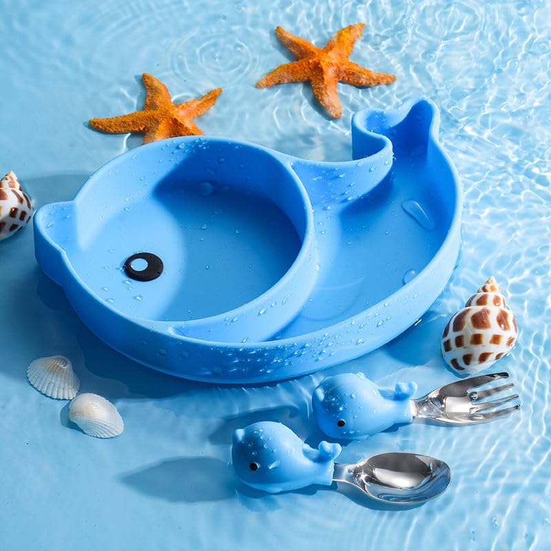 Creative Silicone Cartoon Suction Plate for Kids – Infant Tableware Set with Partitioned Design for Easy Feeding
