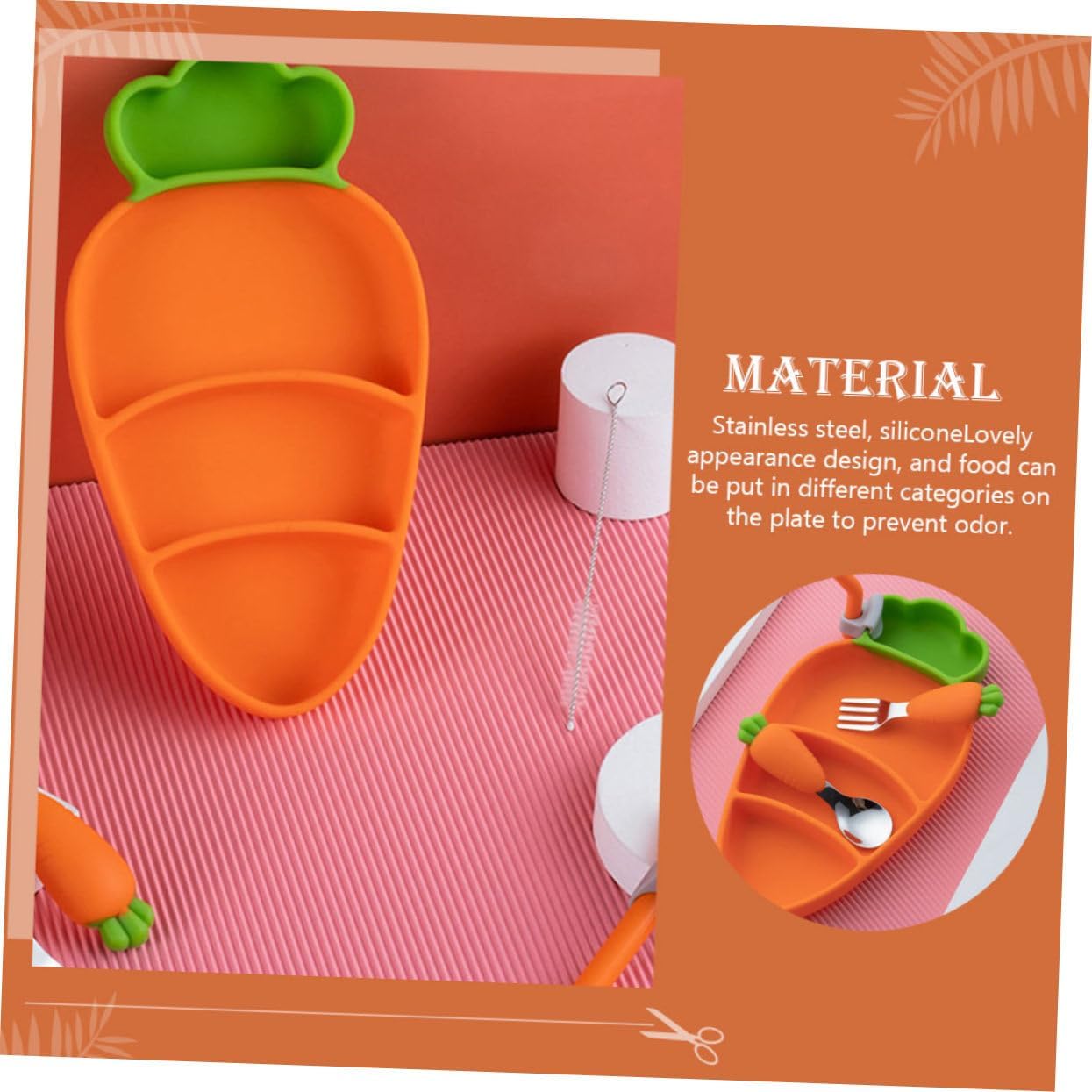 Creative Silicone Cartoon Suction Plate for Kids – Infant Tableware Set with Partitioned Design for Easy Feeding