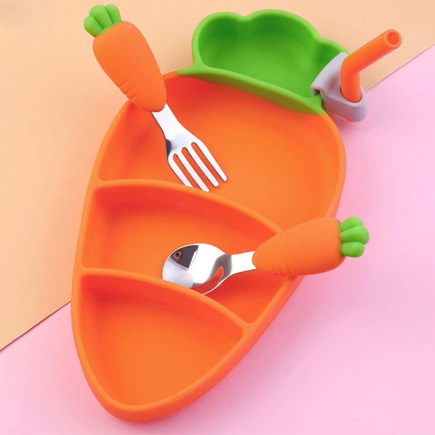Carrot Silicone Plate for Kids – Fun, Safe, and Mess-Free Feeding