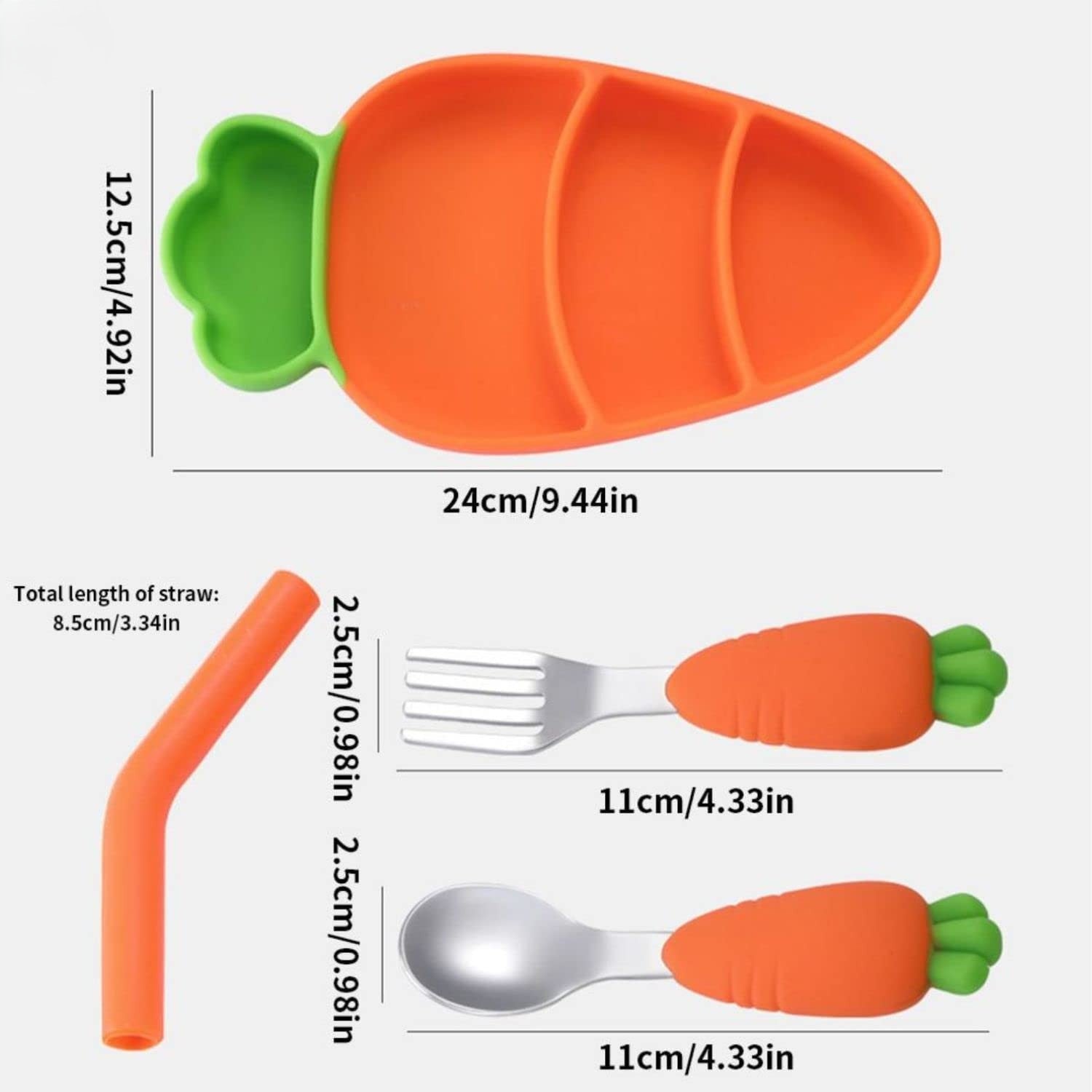 Carrot Silicone Plate for Kids – Fun, Safe, and Mess-Free Feeding