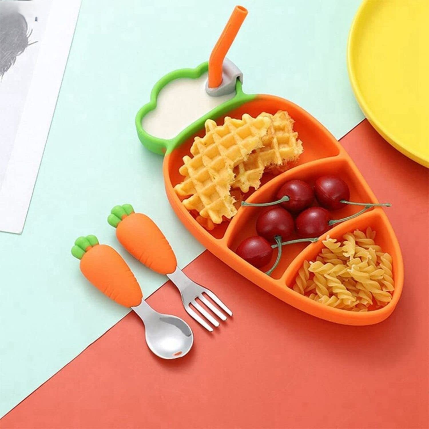 Carrot Silicone Plate for Kids – Fun, Safe, and Mess-Free Feeding