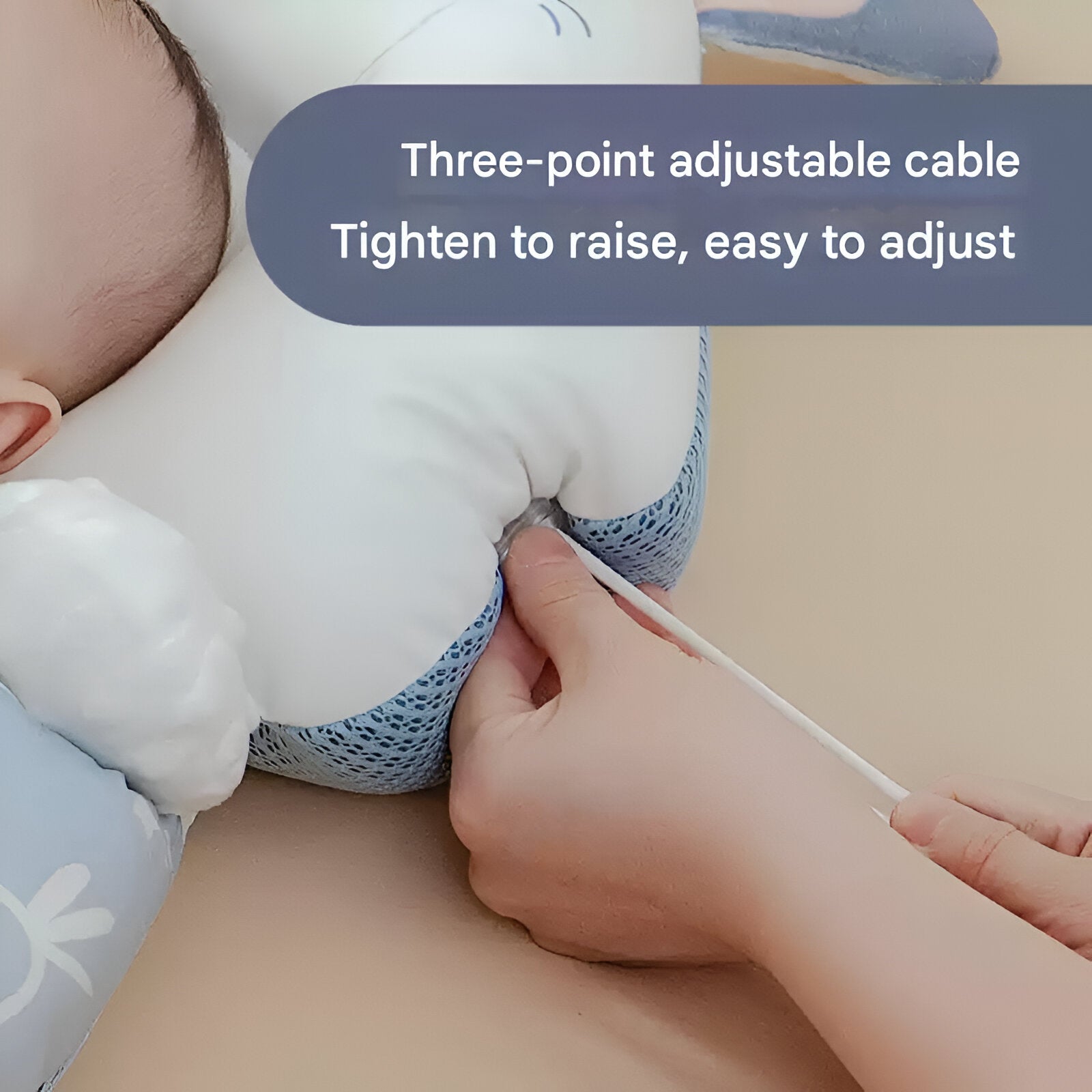 Baby shaping pillow for newborns to prevent head tilt and flat head adjustment pillow for baby exhaust soothing pillow for all seasons