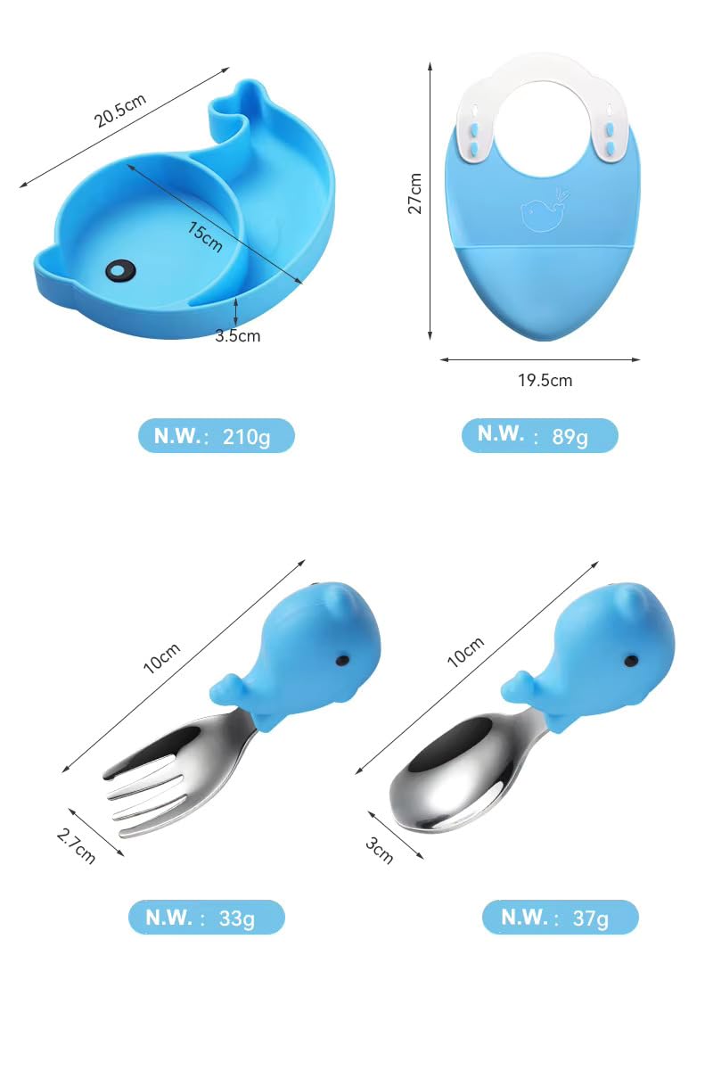 Creative Silicone Cartoon Suction Plate for Kids – Infant Tableware Set with Partitioned Design for Easy Feeding
