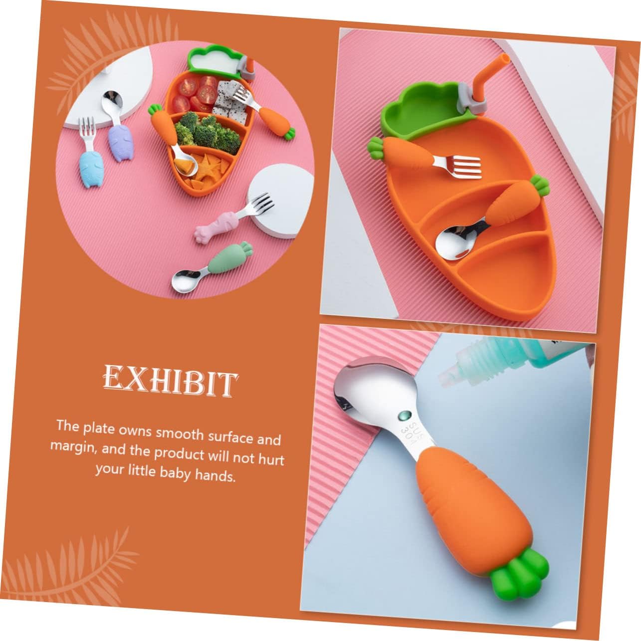 Creative Silicone Cartoon Suction Plate for Kids – Infant Tableware Set with Partitioned Design for Easy Feeding
