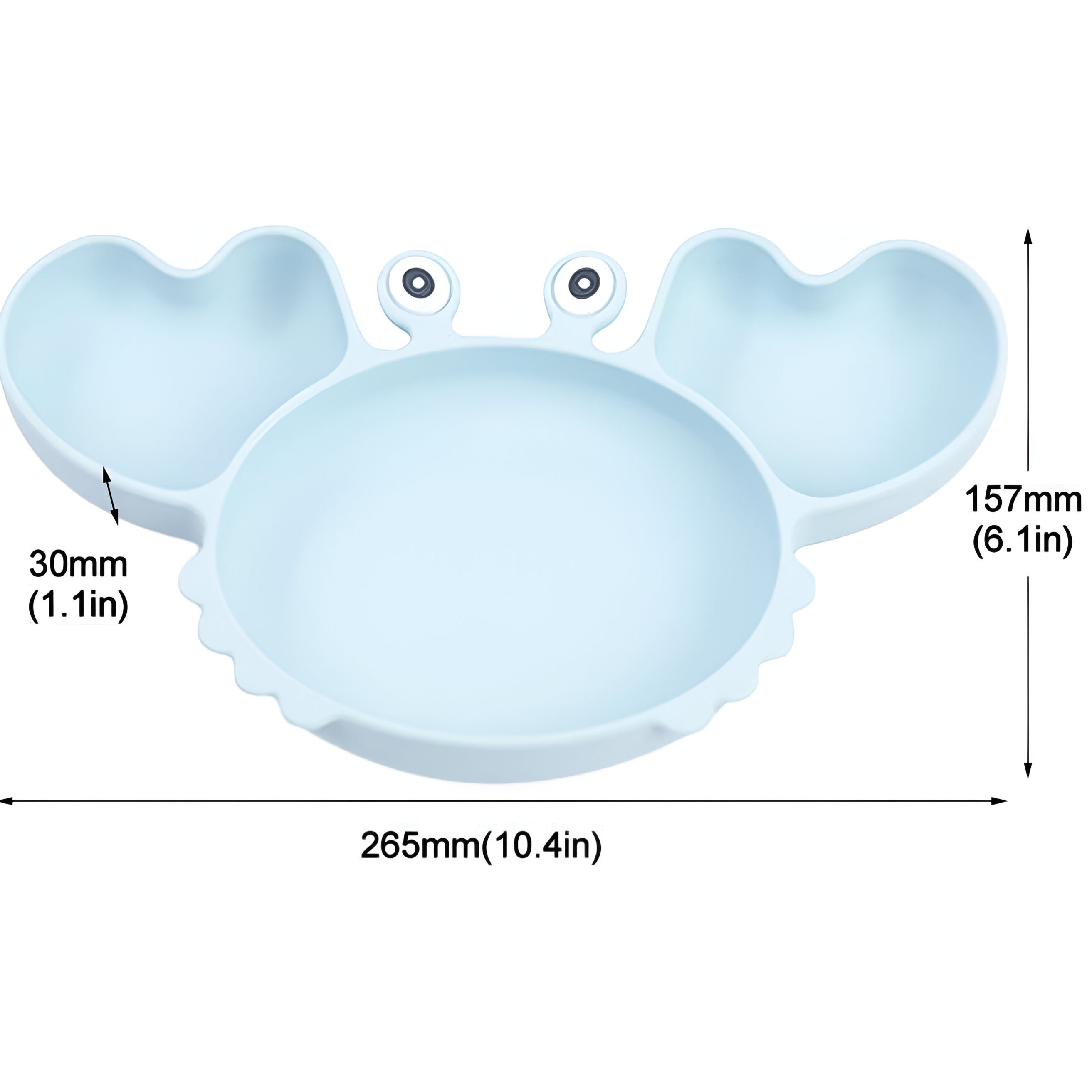 Crab Cartoon Silicone Suction Plate Set for Babies & Toddlers (Sky Blue)