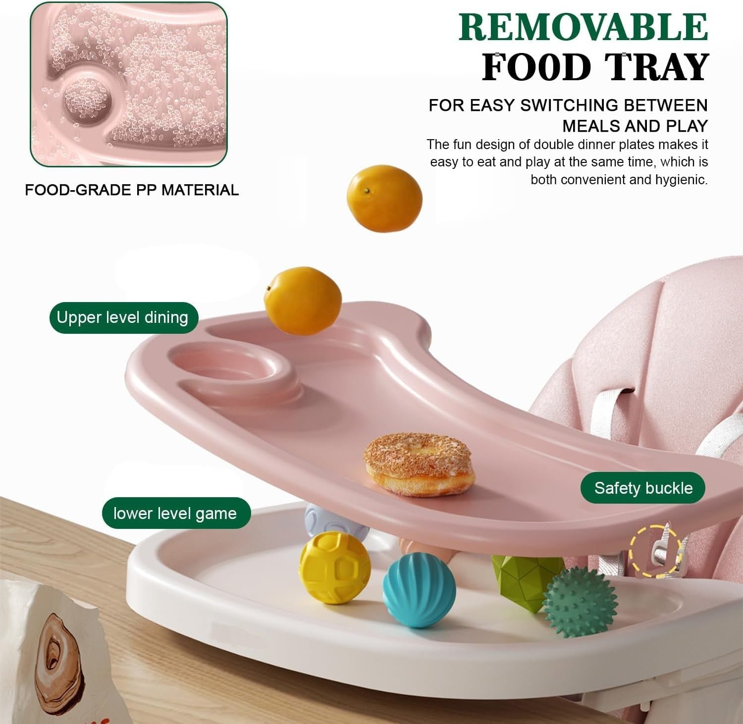 Cubbycoo Adjustable & Portable Baby Dining Chair – Comfortable Infant Feeding Chair