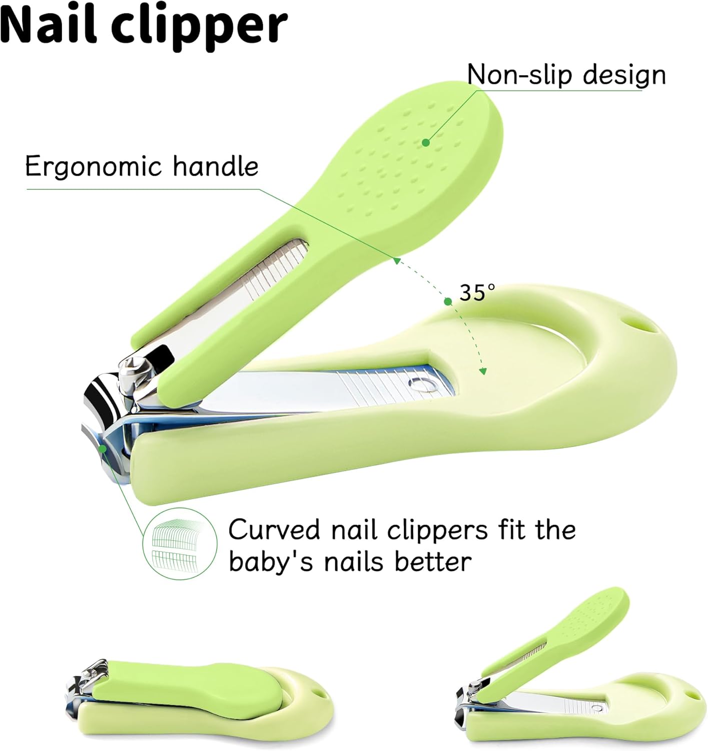 Cubbycoo Baby Nail Clipper Set (Green/Purple/Pink)