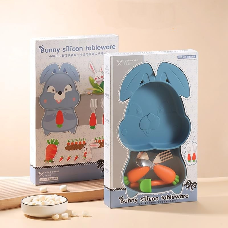 Rabbit Silicone Plate for Kids – Fun, Safe, and Mess-Free Feeding