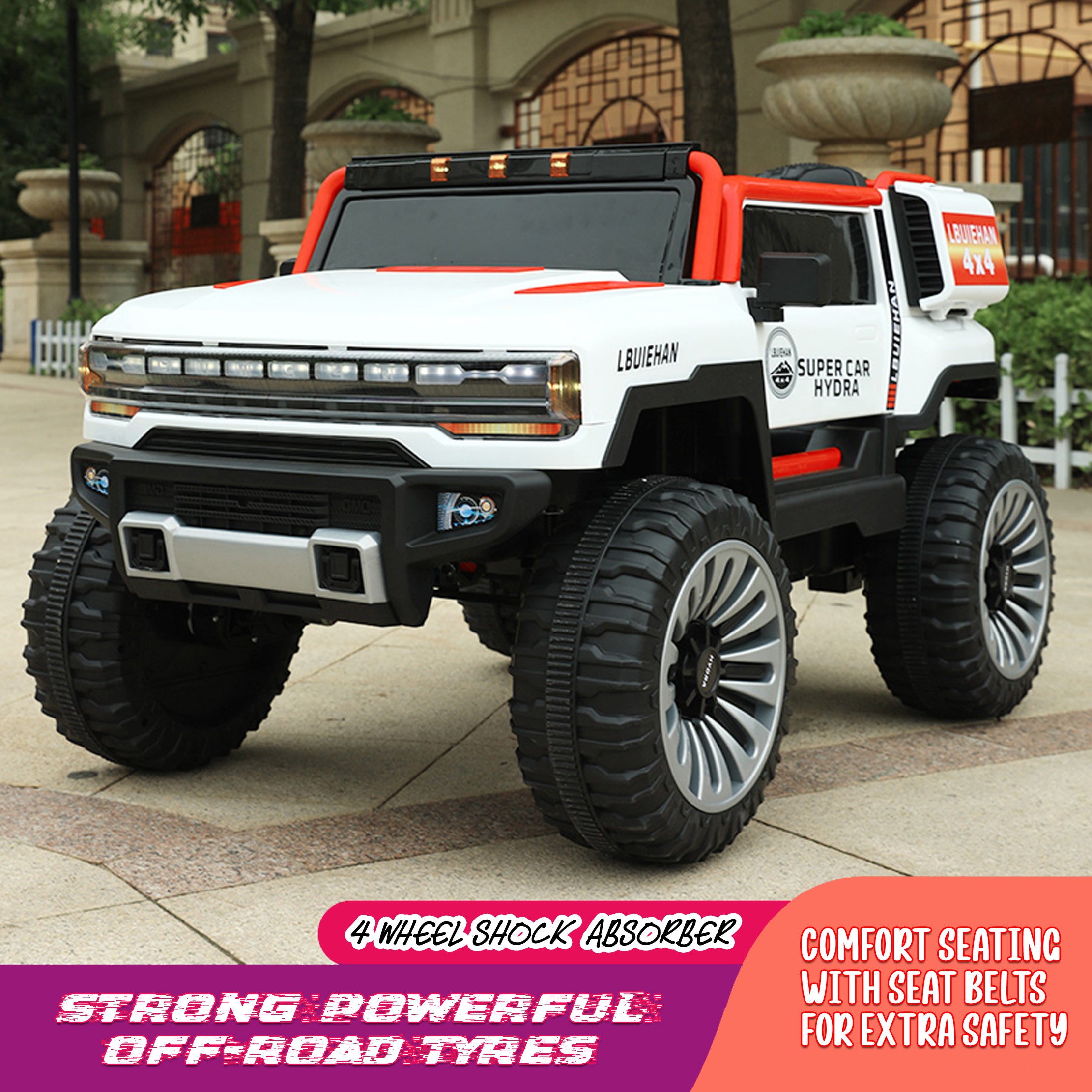 Cubbycoo Trailblazer V4 4x4 Battery Operated Jeep for Kids 2–8 Years