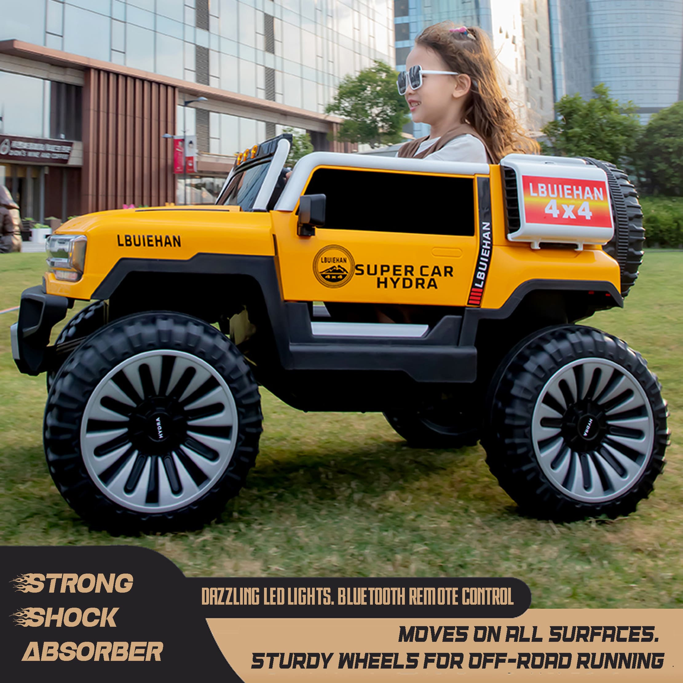 Cubbycoo Trailblazer V4 4x4 Battery Operated Jeep for Kids 2–8 Years