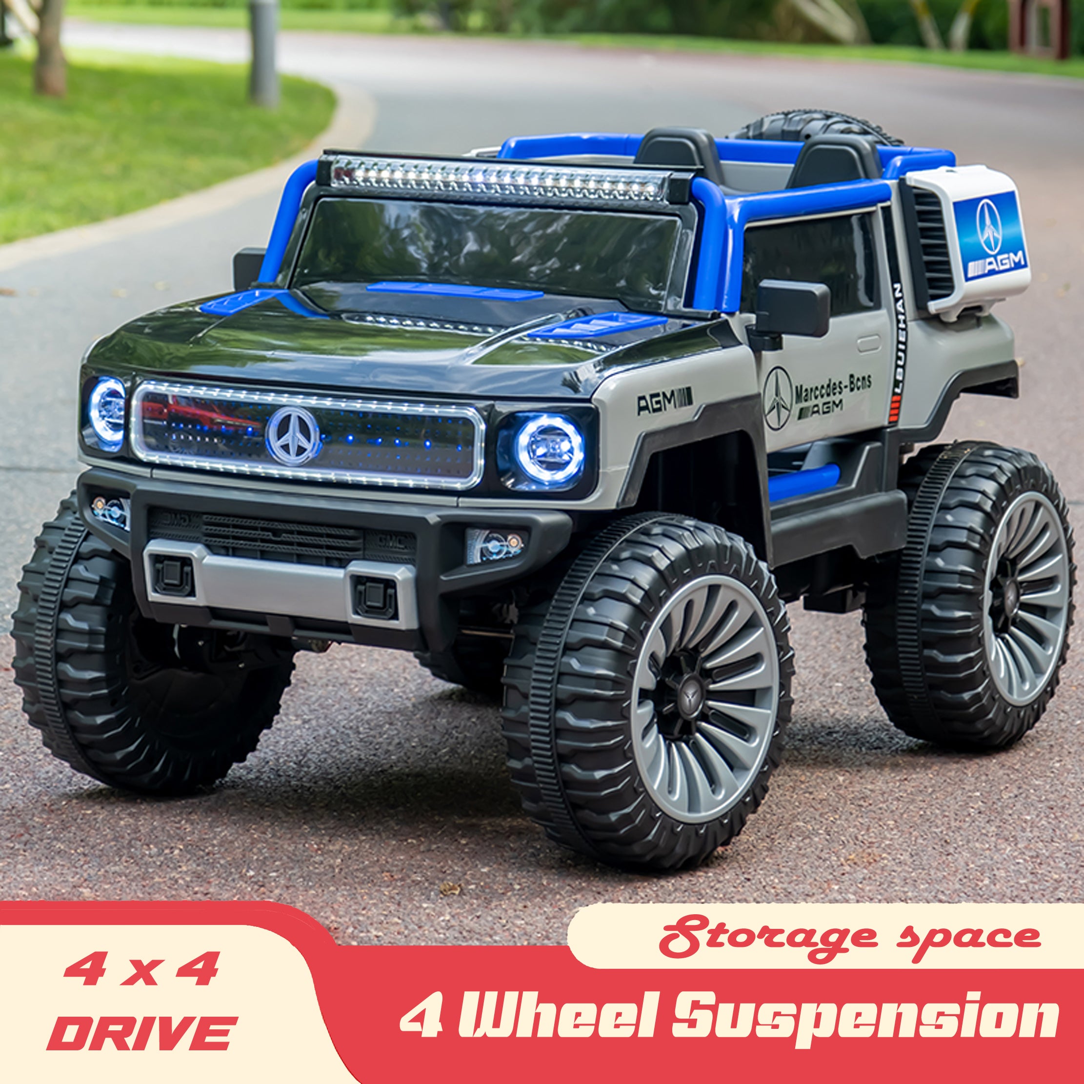 BenzCruze V8 Kids 4x4 Electric Ride-On Jeep For Boys & Girls 2–8 Yrs