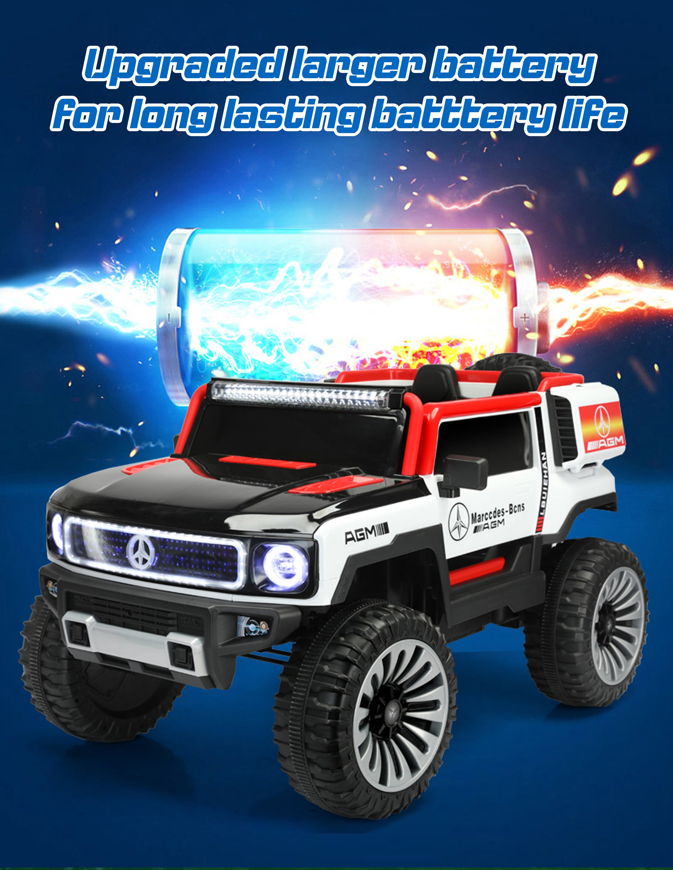 BenzCruze V8 Kids 4x4 Electric Ride-On Jeep For Boys & Girls 2–8 Yrs