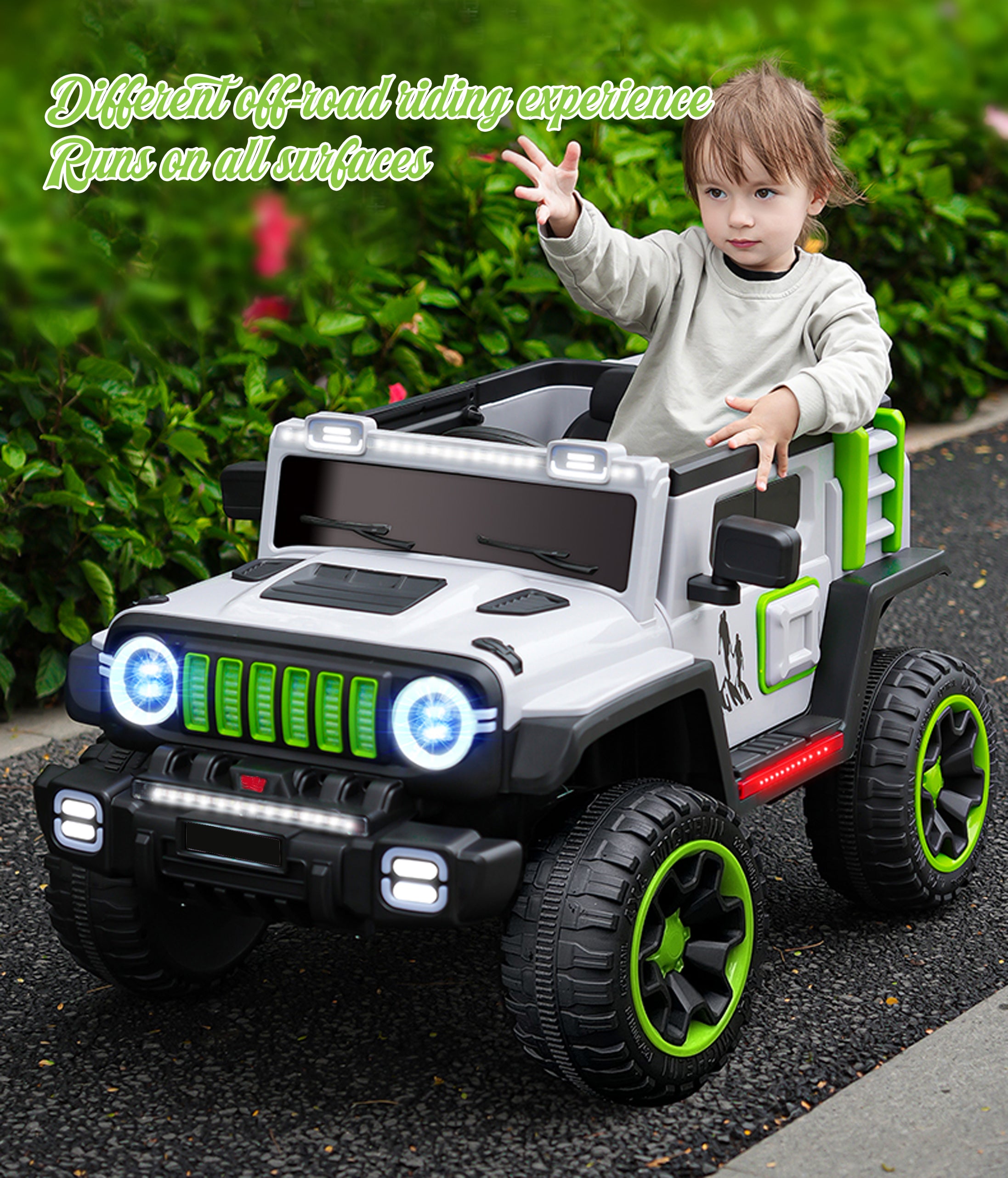Cubbycoo Glazer Kids Electric Ride-On Jeep with Music for Kids 2 to 8 Years