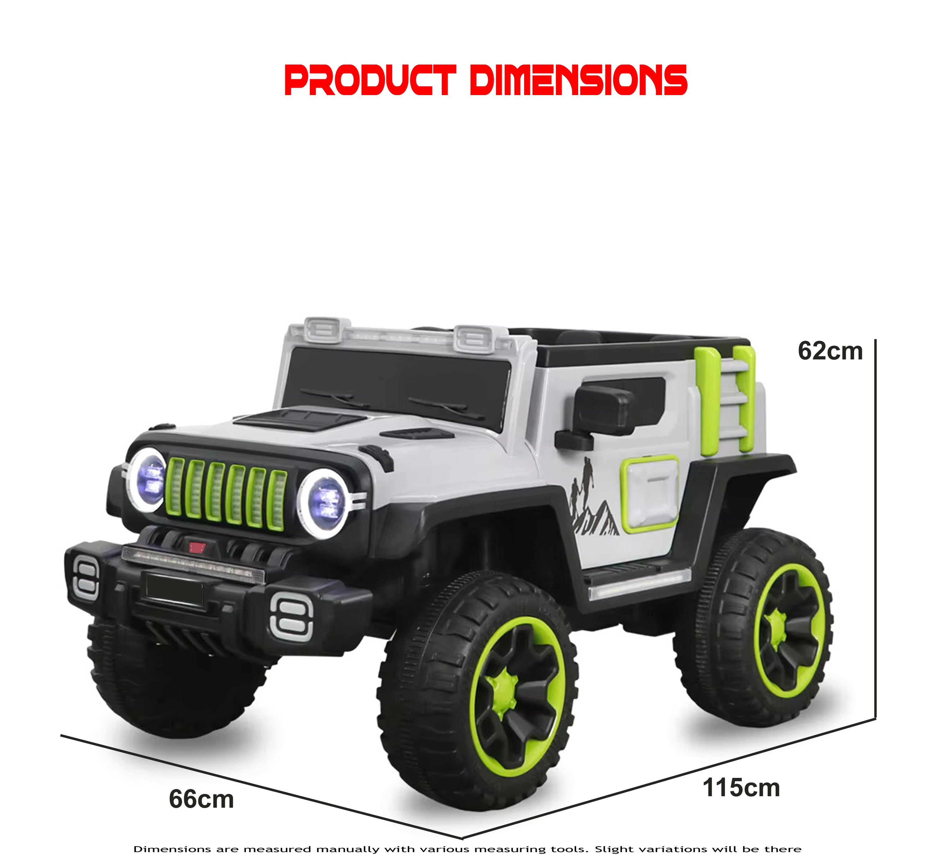 Cubbycoo Glazer Kids Electric Ride-On Jeep with Music for Kids 2 to 8 Years