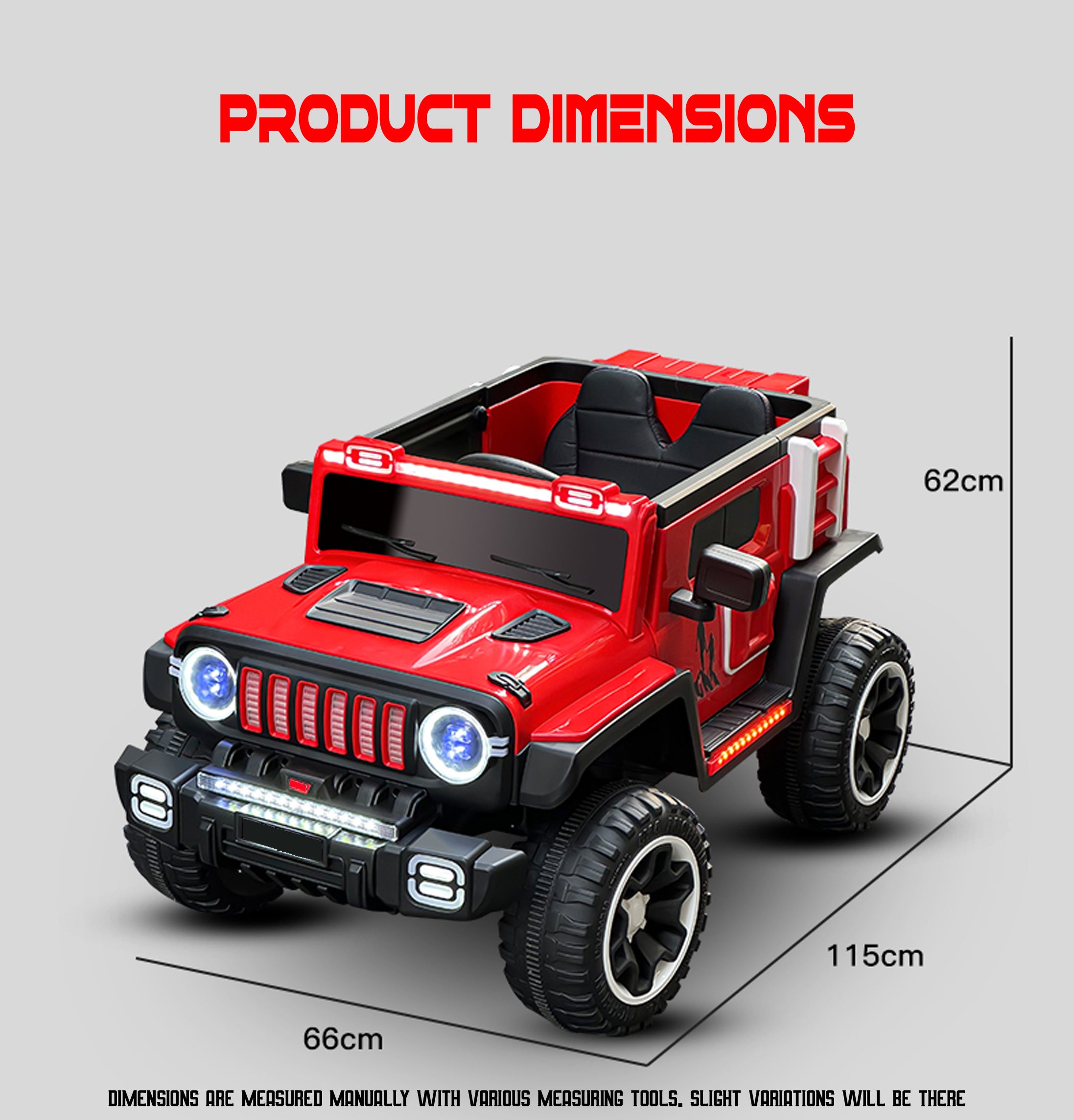 Cubbycoo Glazer Kids Electric Ride-On Jeep with Music for Kids 2 to 8 Years