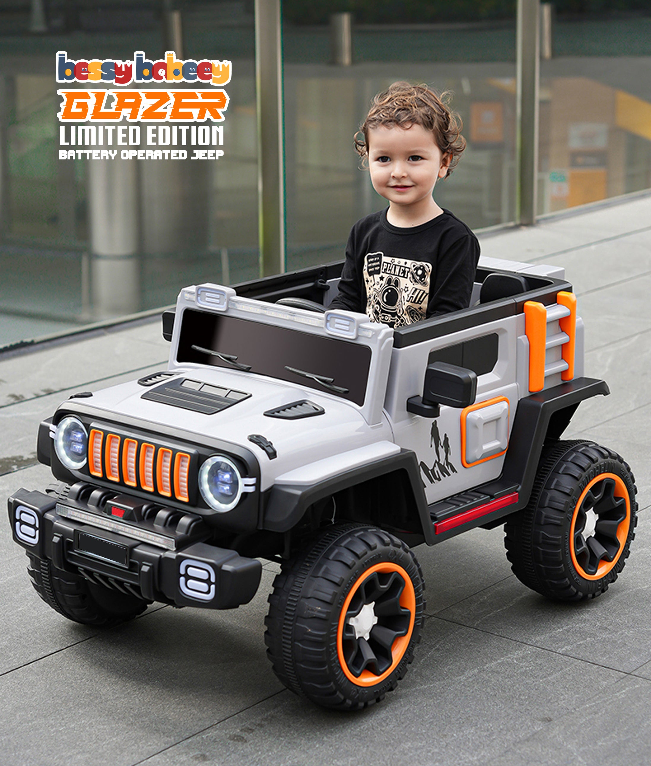 Cubbycoo Glazer Kids Electric Ride-On Jeep with Music for Kids 2 to 8 Years