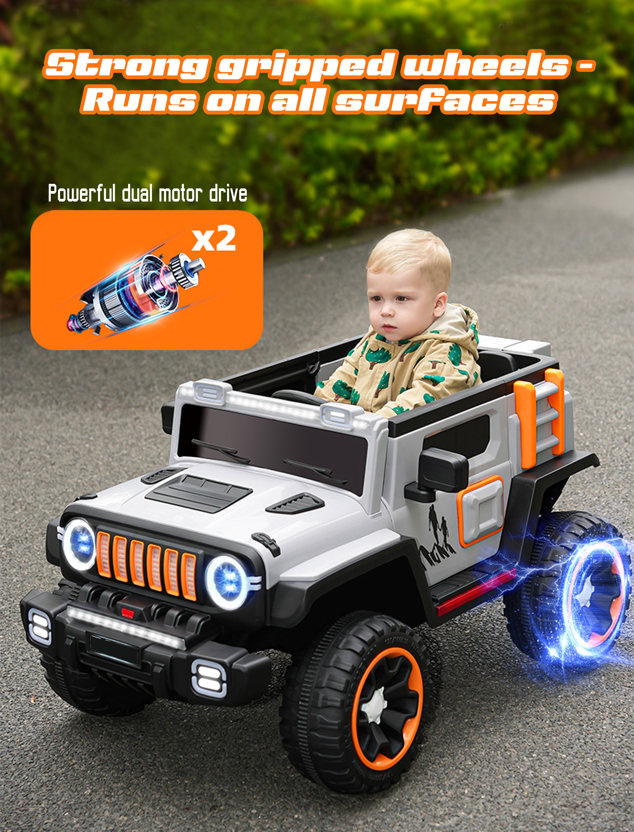 Cubbycoo Glazer Kids Electric Ride-On Jeep with Music for Kids 2 to 8 Years