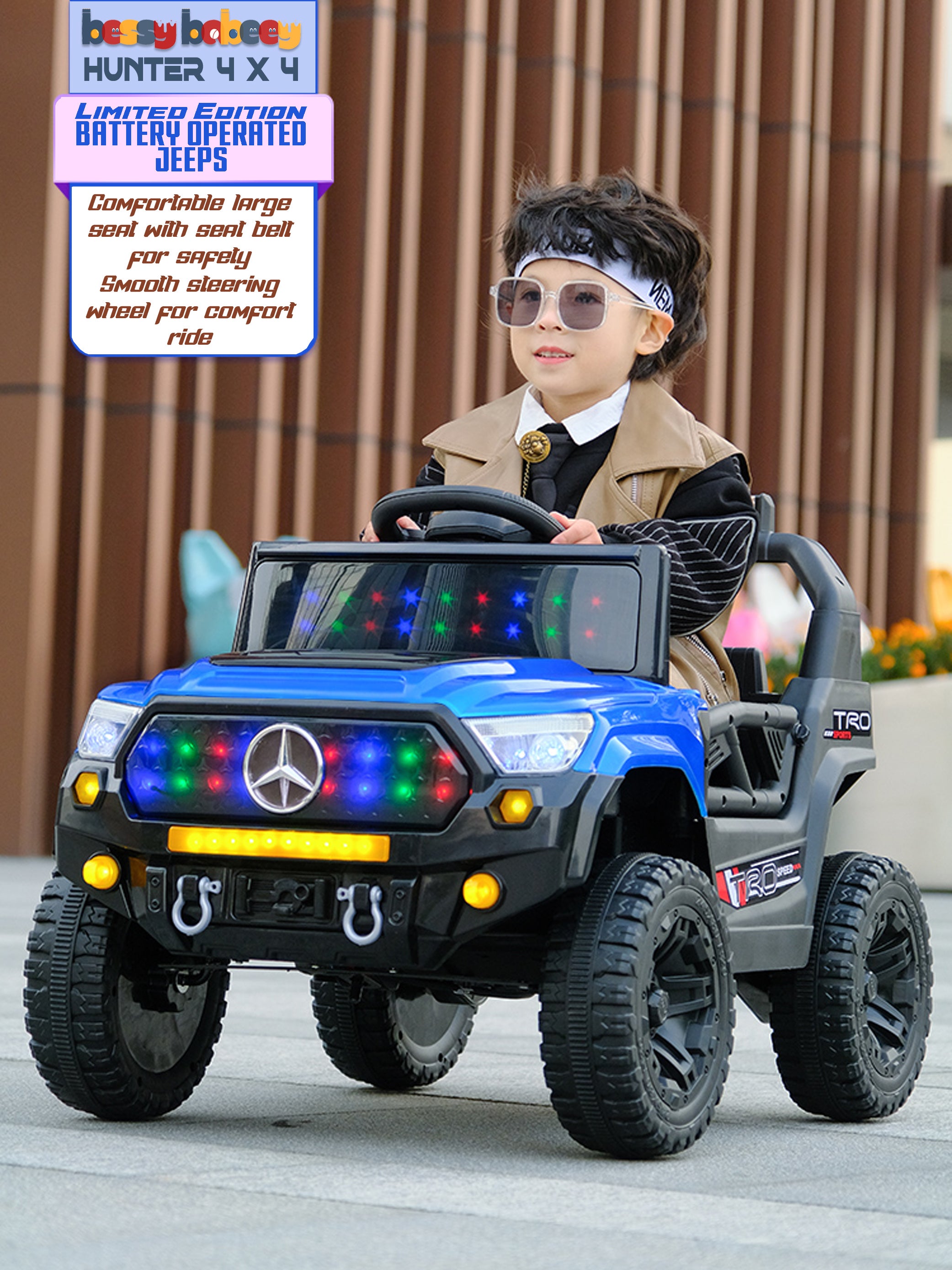 Cubbycoo Hunter 4x4 Battery Operated Jeep for Kids 2 to 6 Years Boys & Girls