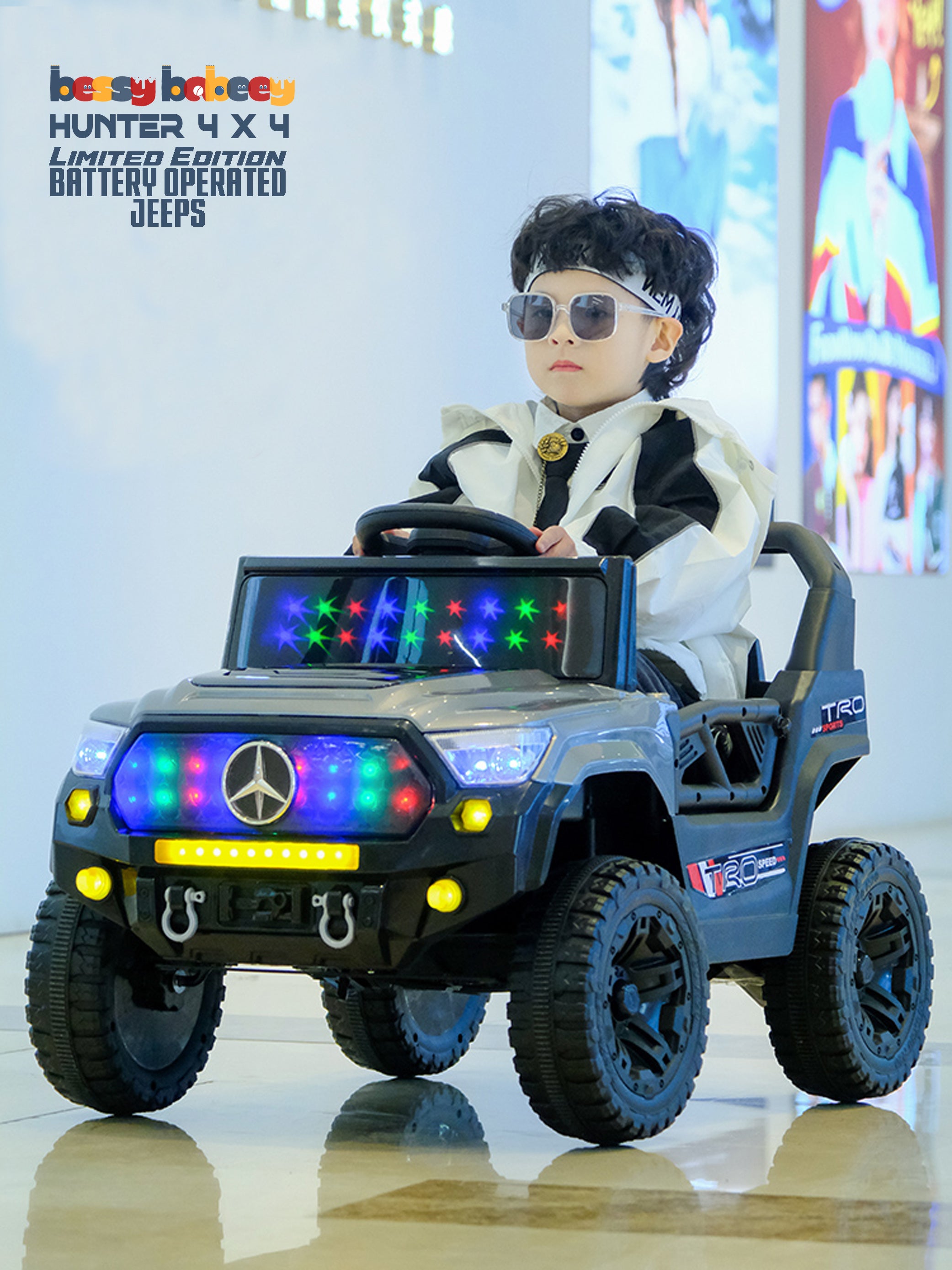 Cubbycoo Hunter 4x4 Battery Operated Jeep for Kids 2 to 6 Years Boys & Girls