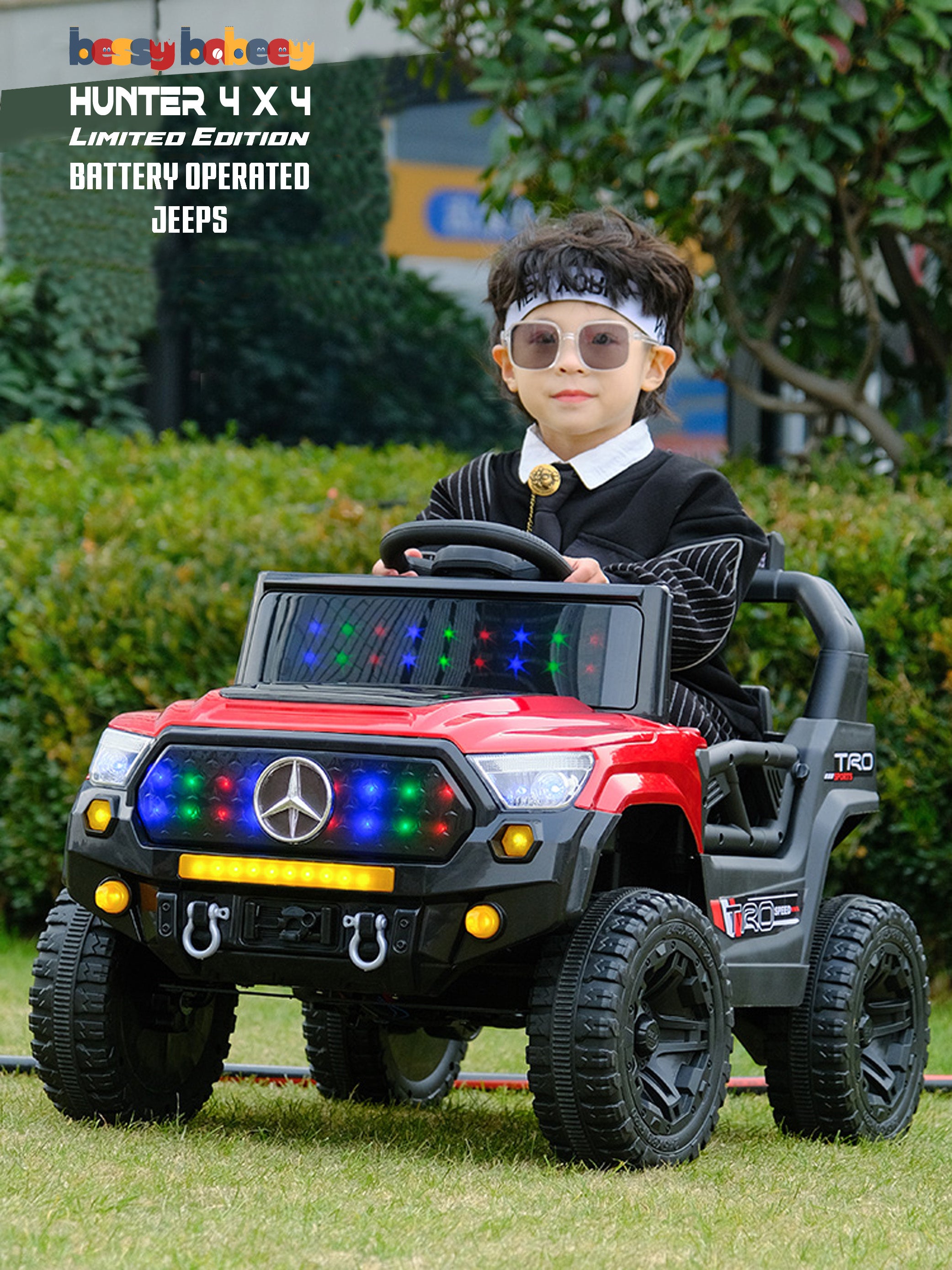 Cubbycoo Hunter 4x4 Battery Operated Jeep for Kids 2 to 6 Years Boys & Girls