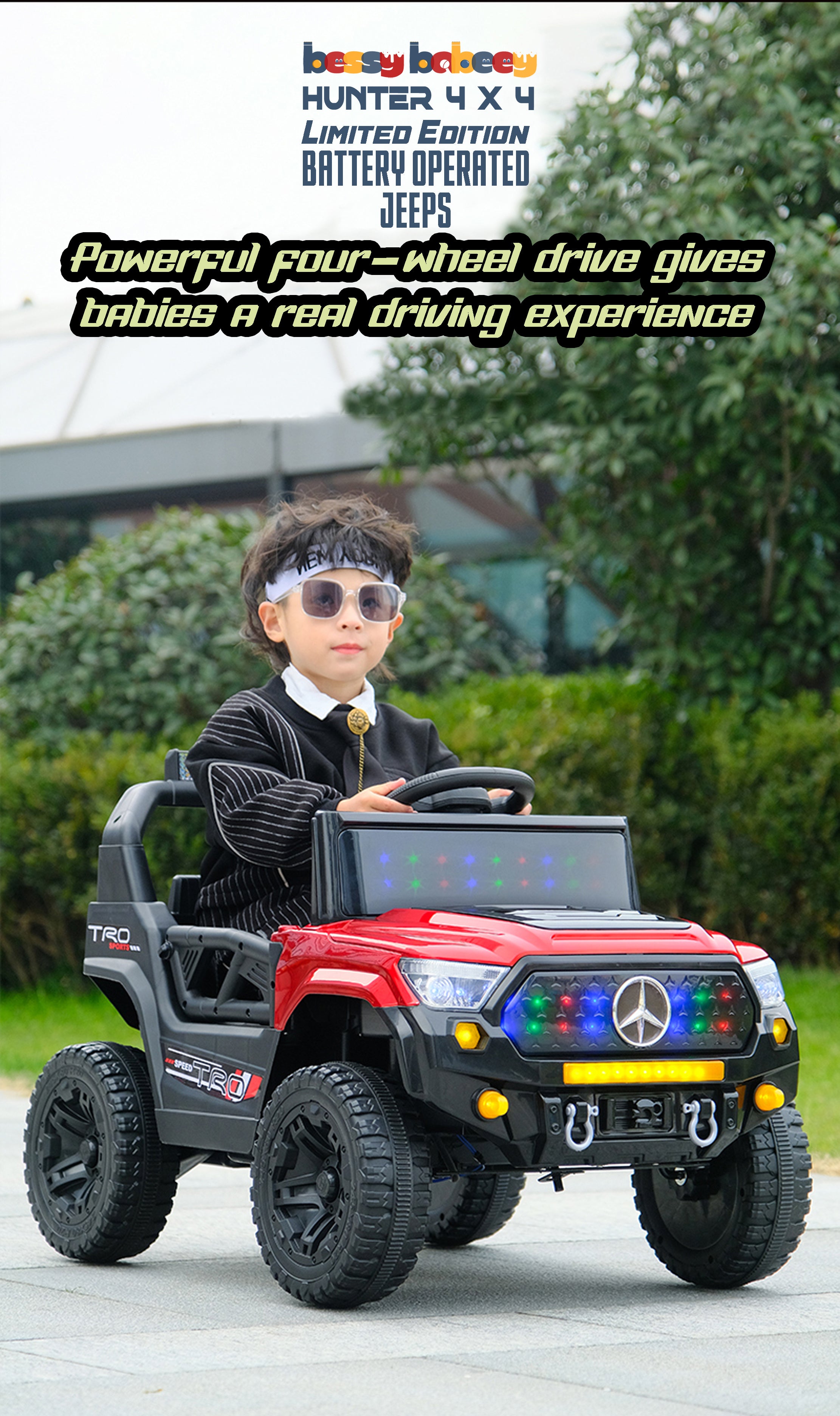 Cubbycoo Hunter 4x4 Battery Operated Jeep for Kids 2 to 6 Years Boys & Girls