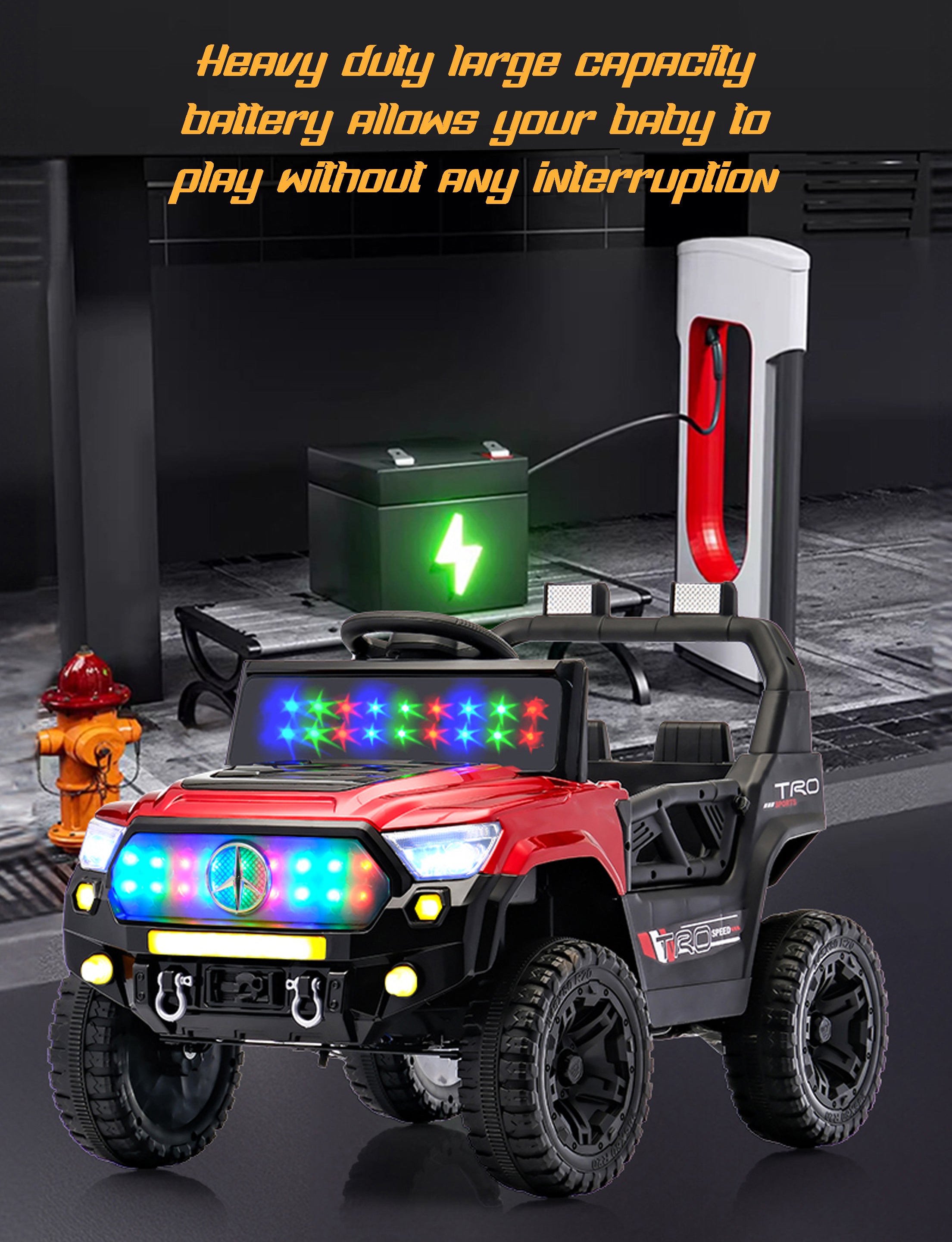 Cubbycoo Hunter 4x4 Battery Operated Jeep for Kids 2 to 6 Years Boys & Girls