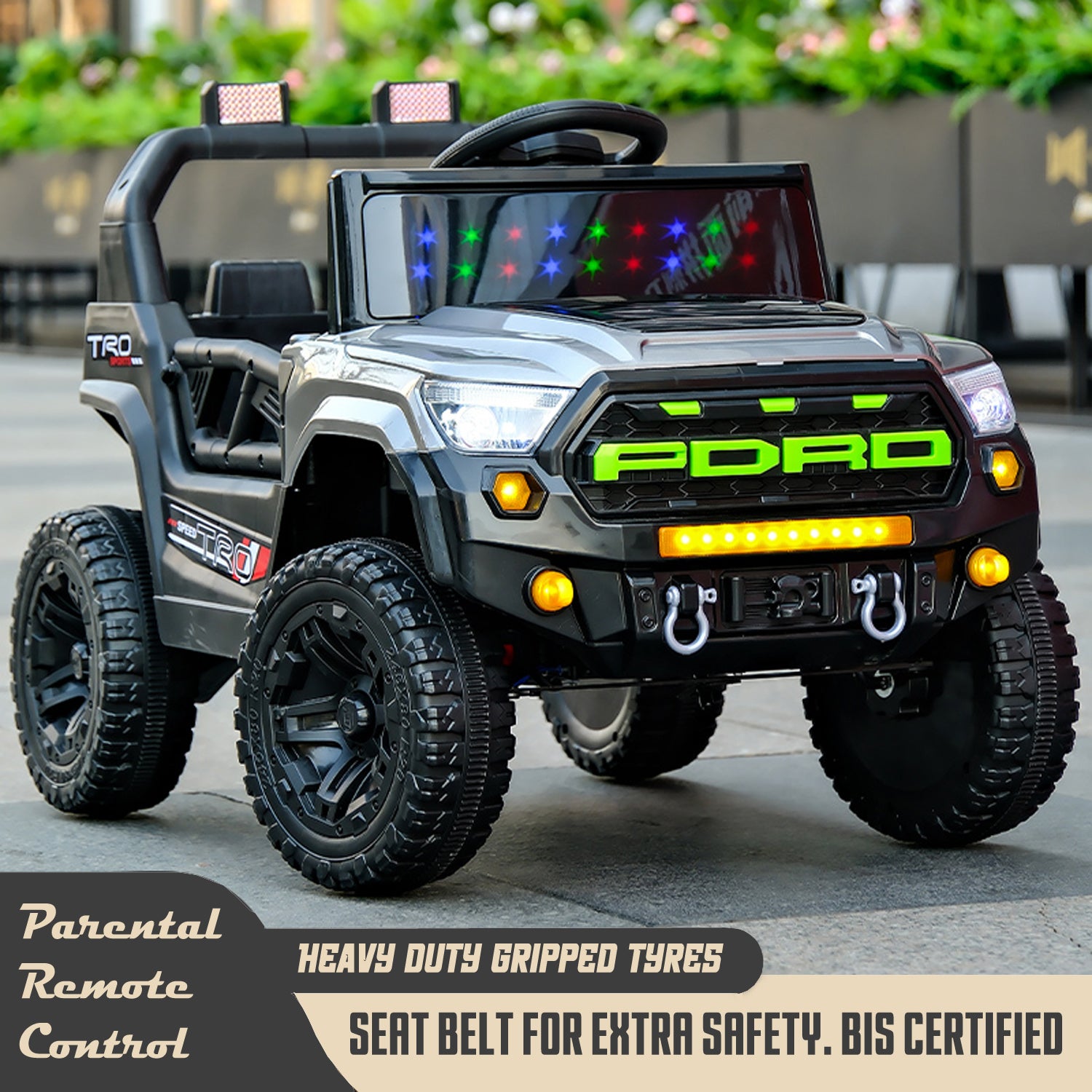 Cubbycoo ThunderChamp 4X Ride-On Electric Jeep for Kids Aged 2–6 Years For Boys & Girls