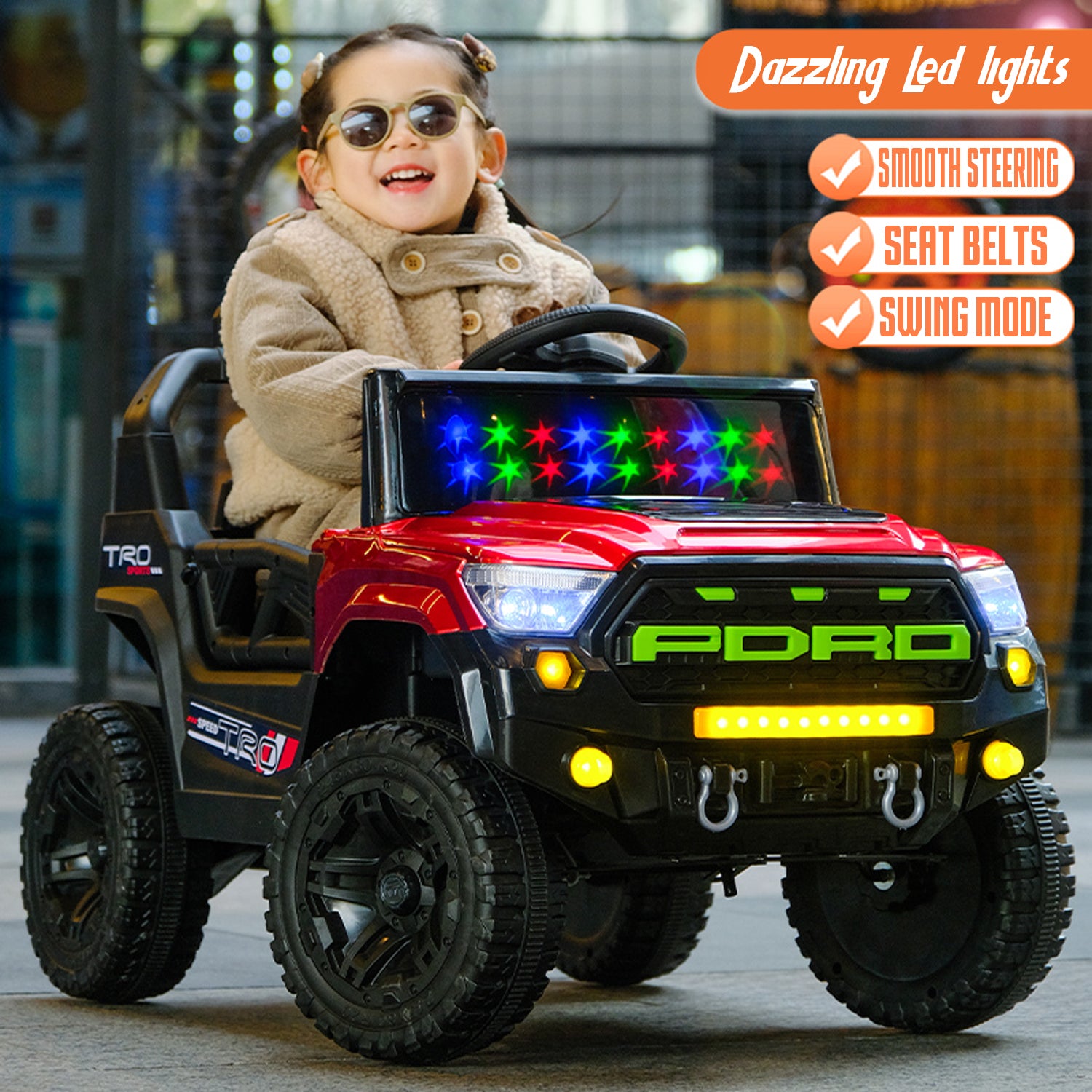 Cubbycoo ThunderChamp 4X Ride-On Electric Jeep for Kids Aged 2–6 Years For Boys & Girls