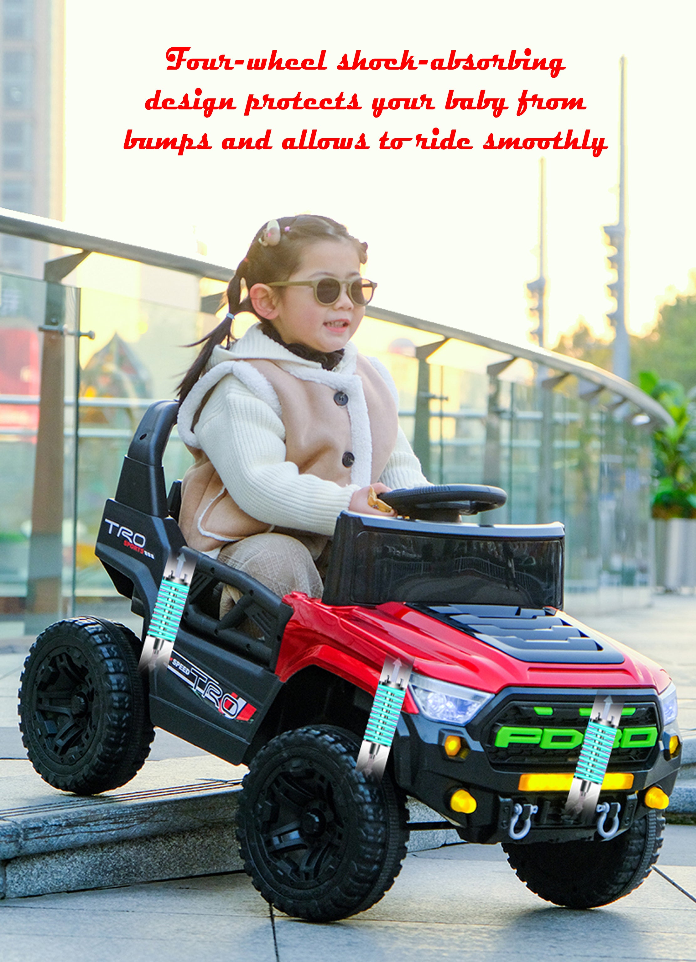 Cubbycoo ThunderChamp 4X Ride-On Electric Jeep for Kids Aged 2–6 Years For Boys & Girls