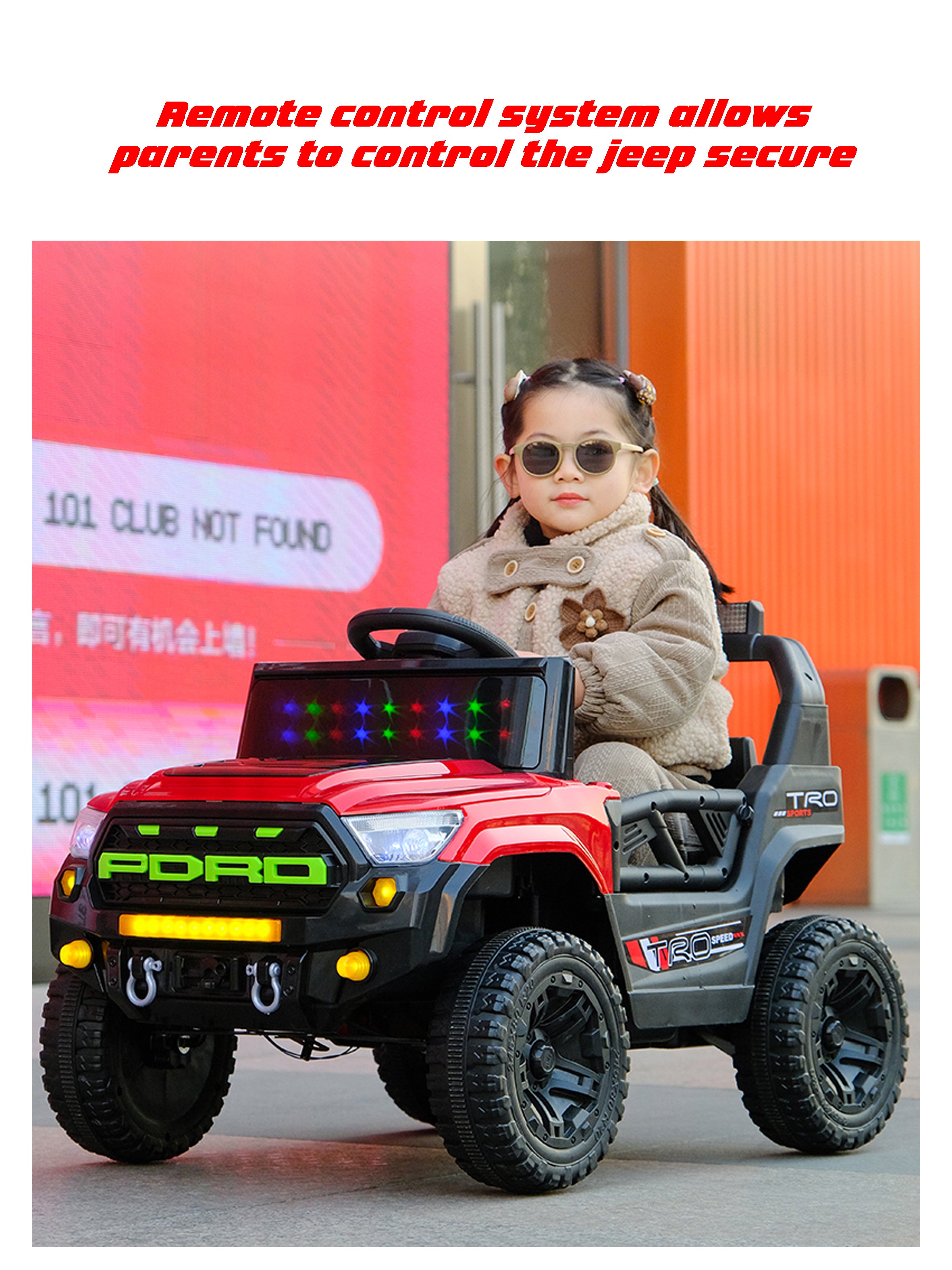 Cubbycoo ThunderChamp 4X Ride-On Electric Jeep for Kids Aged 2–6 Years For Boys & Girls