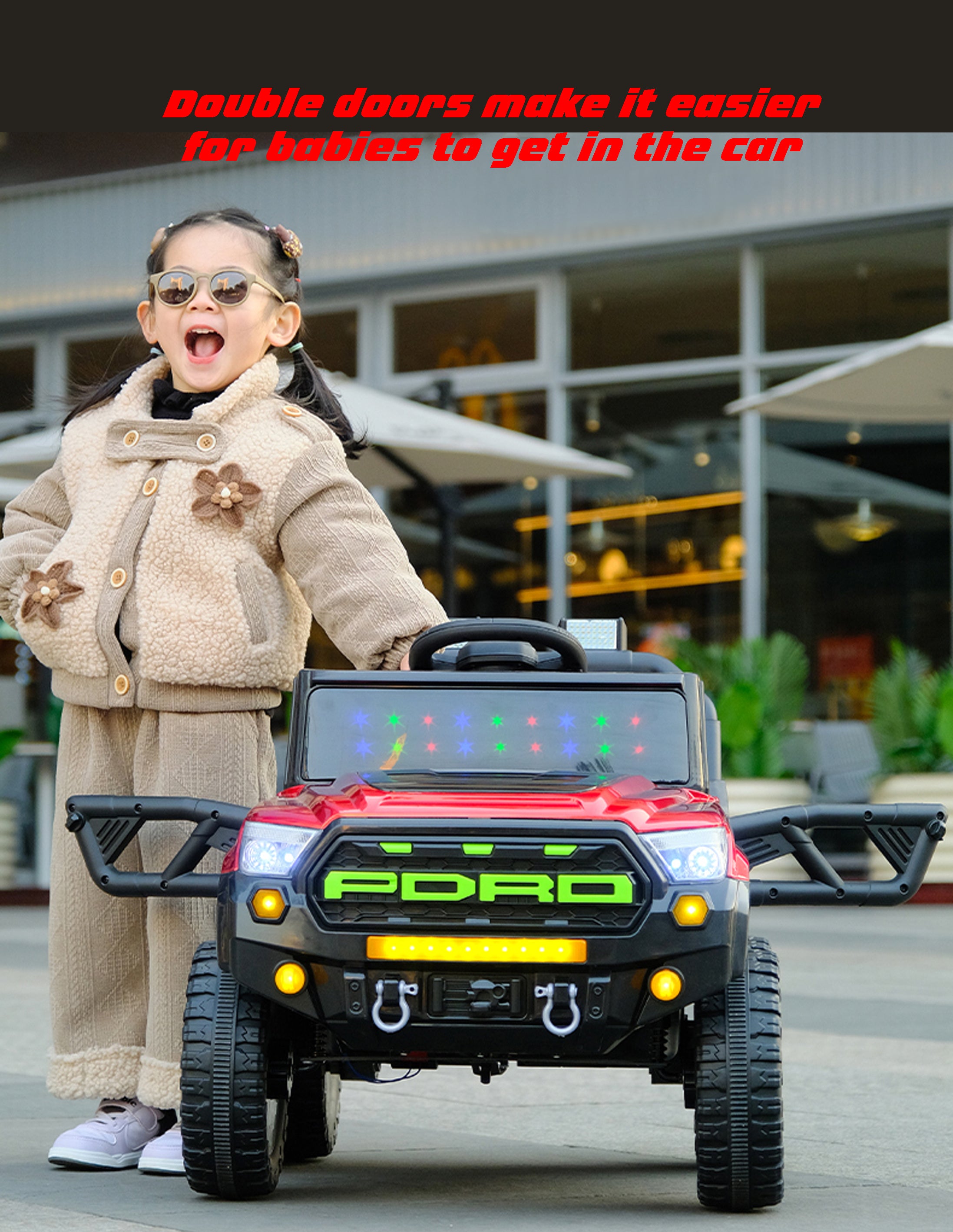 Cubbycoo ThunderChamp 4X Ride-On Electric Jeep for Kids Aged 2–6 Years For Boys & Girls