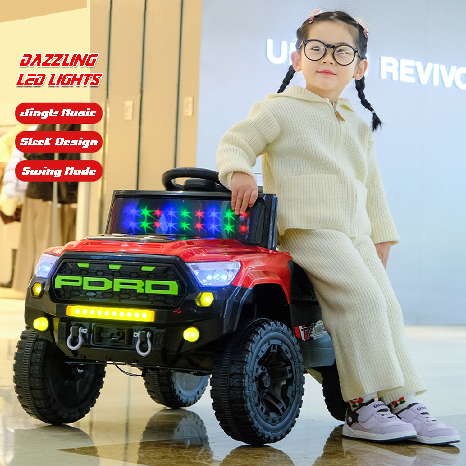 Cubbycoo ThunderChamp 4X Ride-On Electric Jeep for Kids Aged 2–6 Years For Boys & Girls