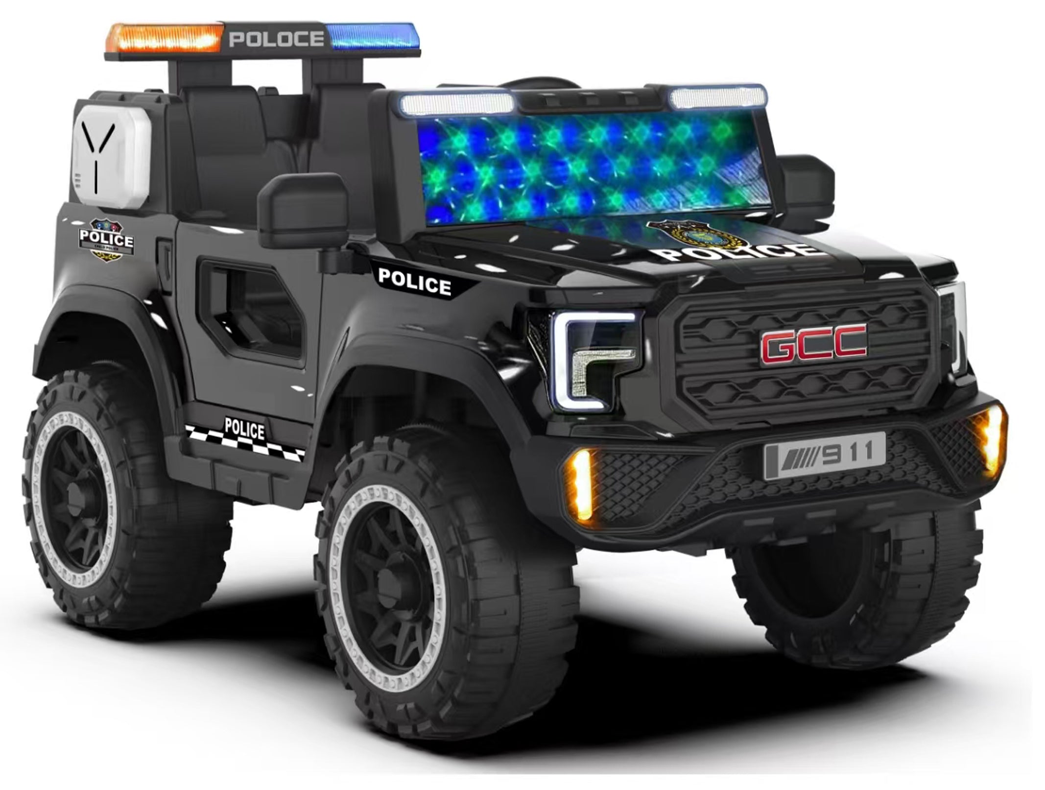PowerCruze P911 Police Kids 4x4 Electric Jeep for 2 to 8 Years Boys & Girls
