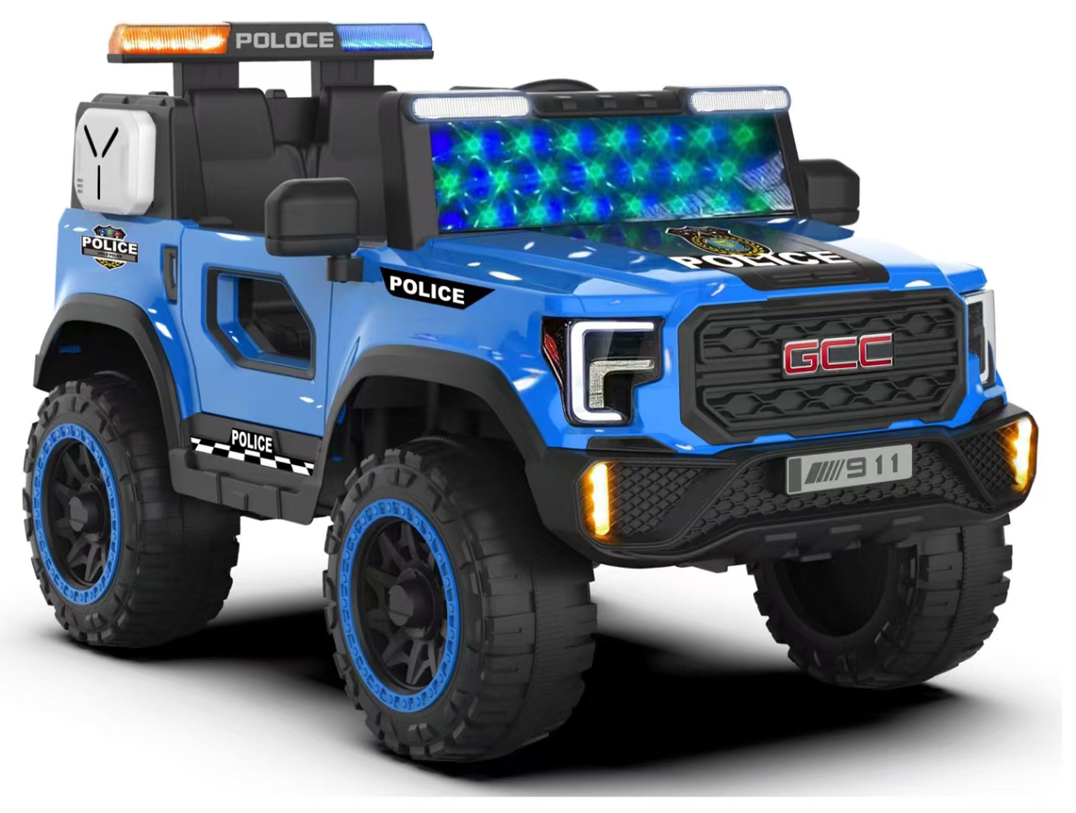 PowerCruze P911 Police Kids 4x4 Electric Jeep for 2 to 8 Years Boys & Girls