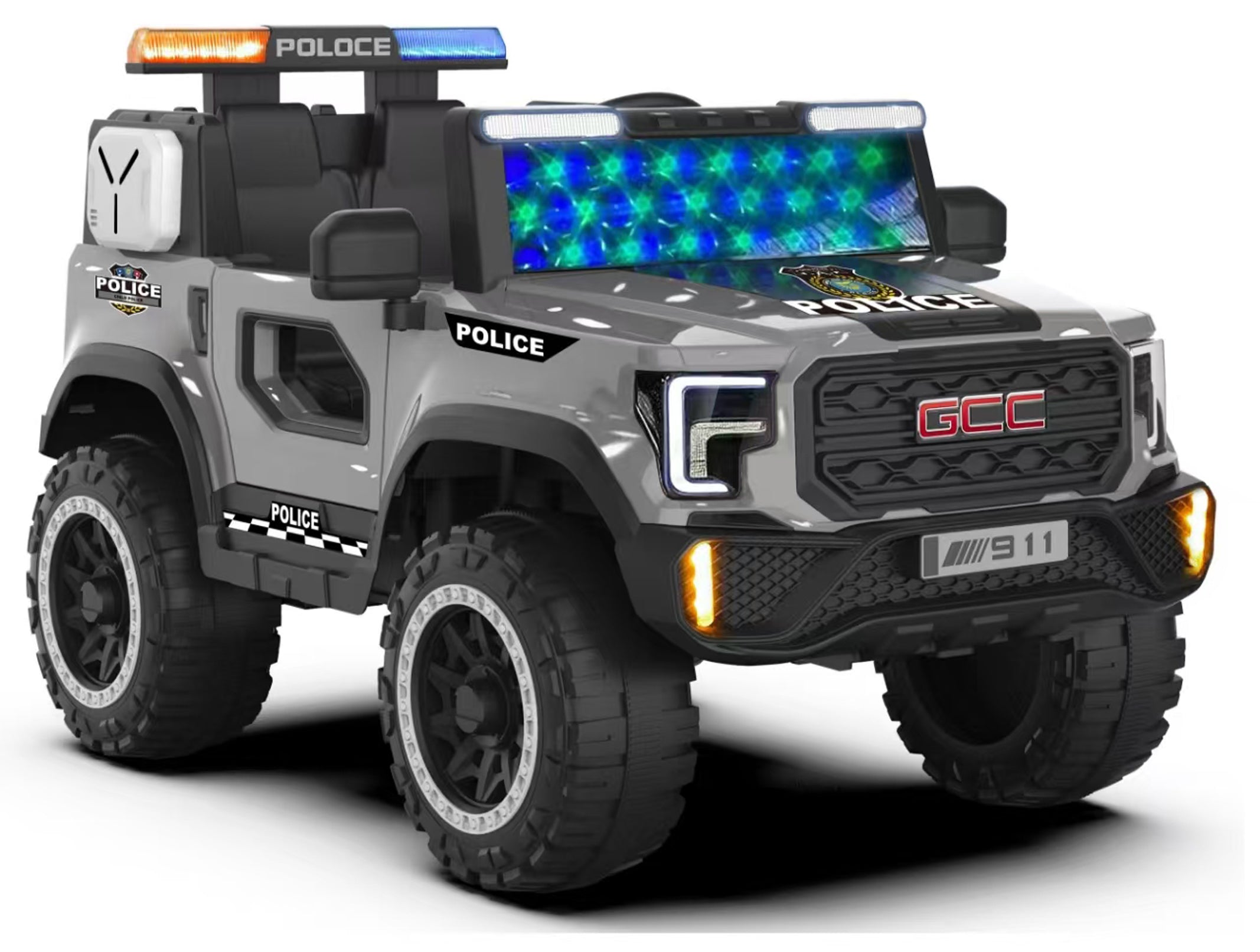 PowerCruze P911 Police Kids 4x4 Electric Jeep for 2 to 8 Years Boys & Girls