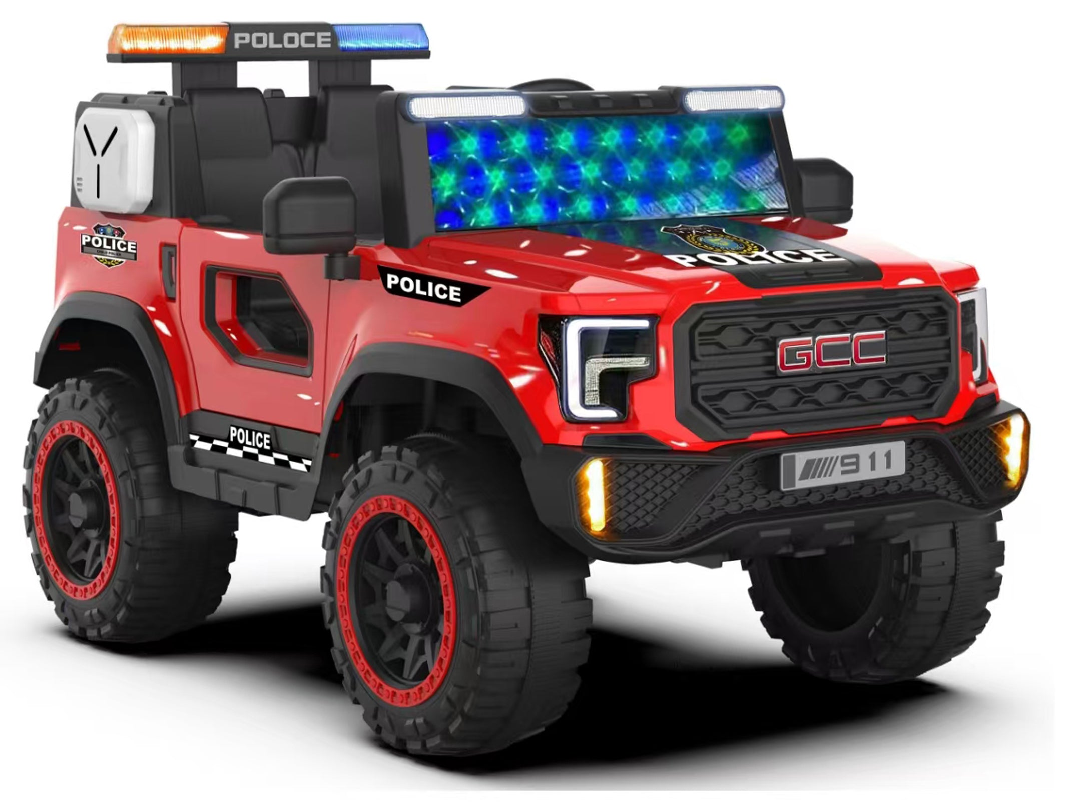 PowerCruze P911 Police Kids 4x4 Electric Jeep for 2 to 8 Years Boys & Girls