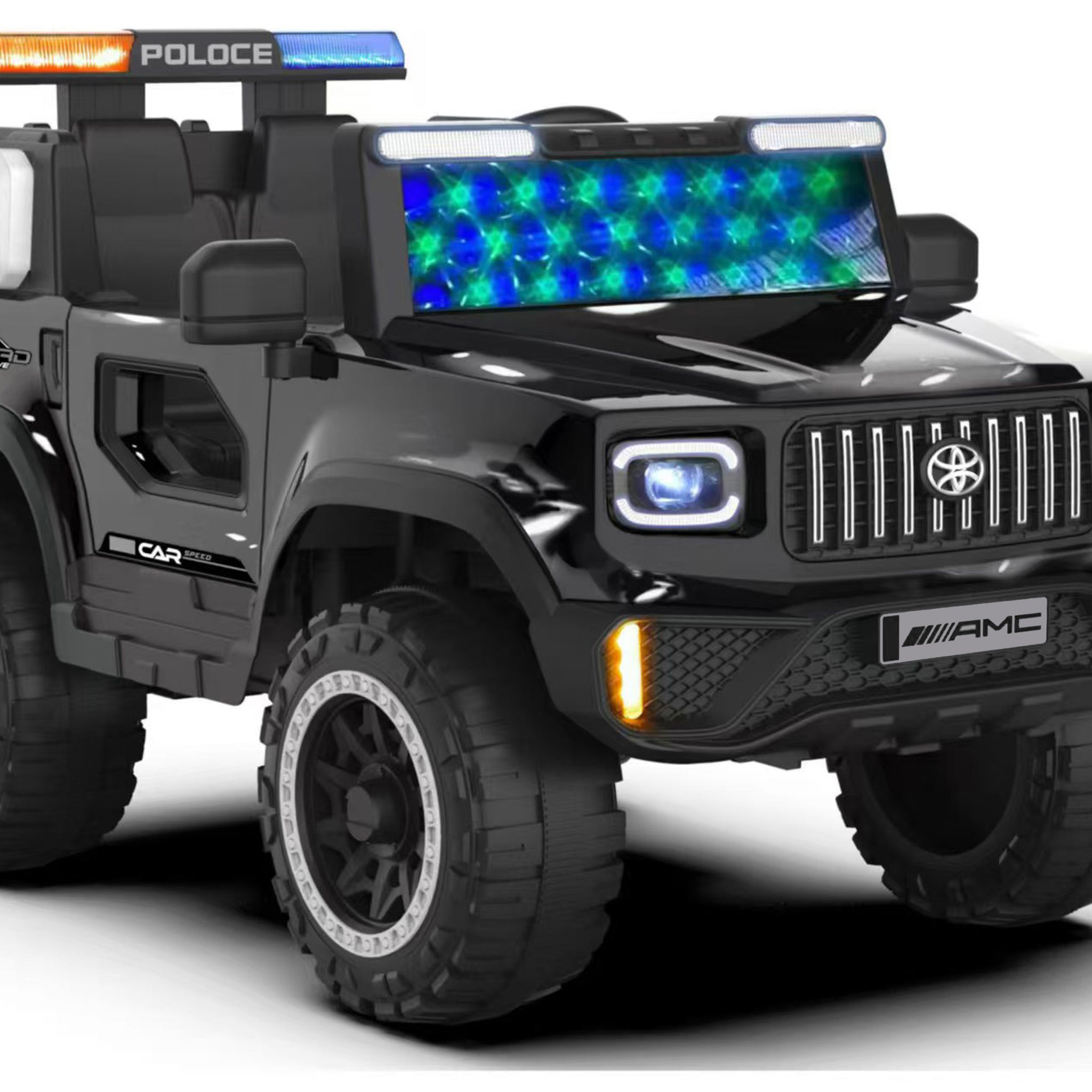 DarkShield ZR9 Police Kids 4x4 Battery Operated Jeep for Kids 2 to 8 Years