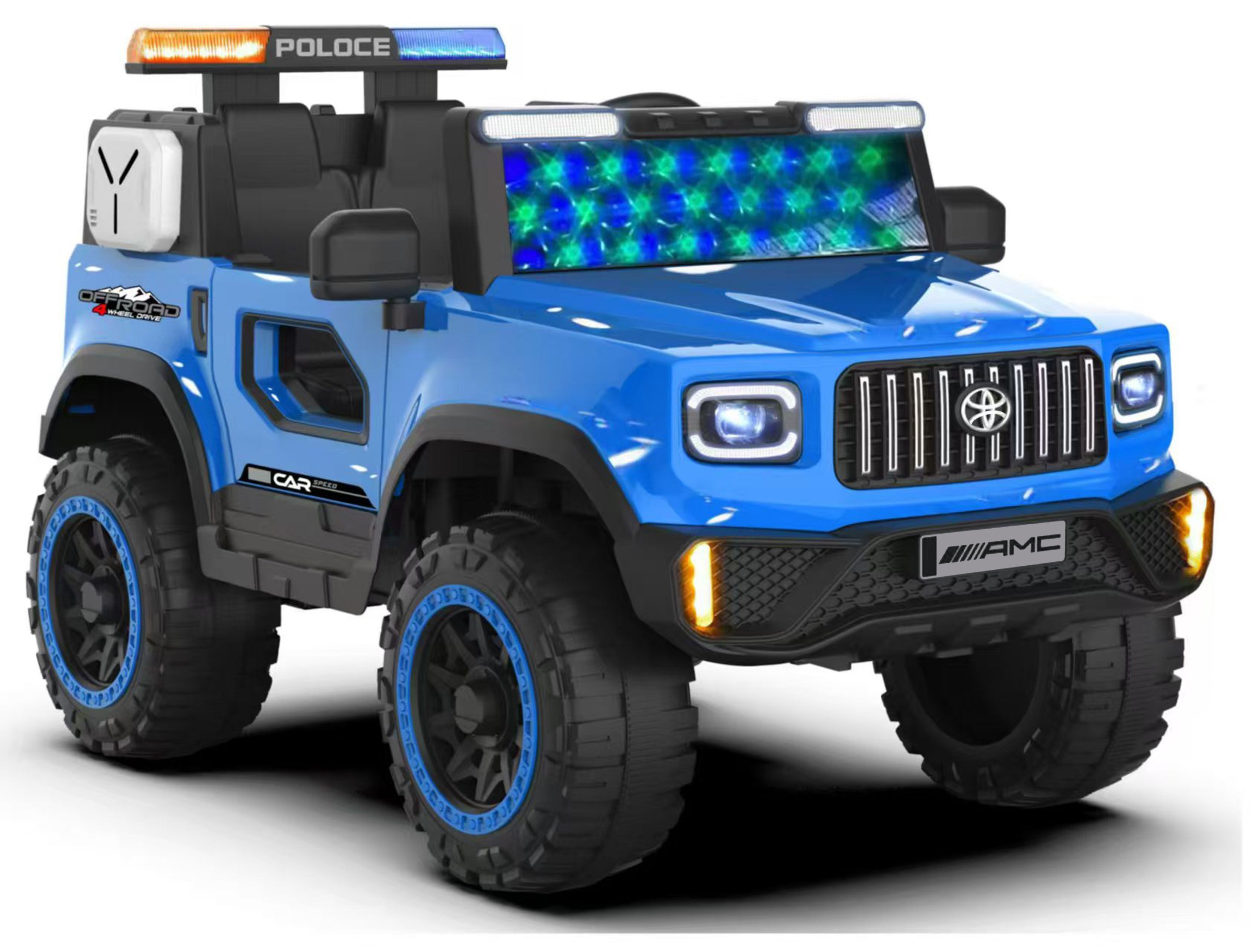 DarkShield ZR9 Police Kids 4x4 Battery Operated Jeep for Kids 2 to 8 Years