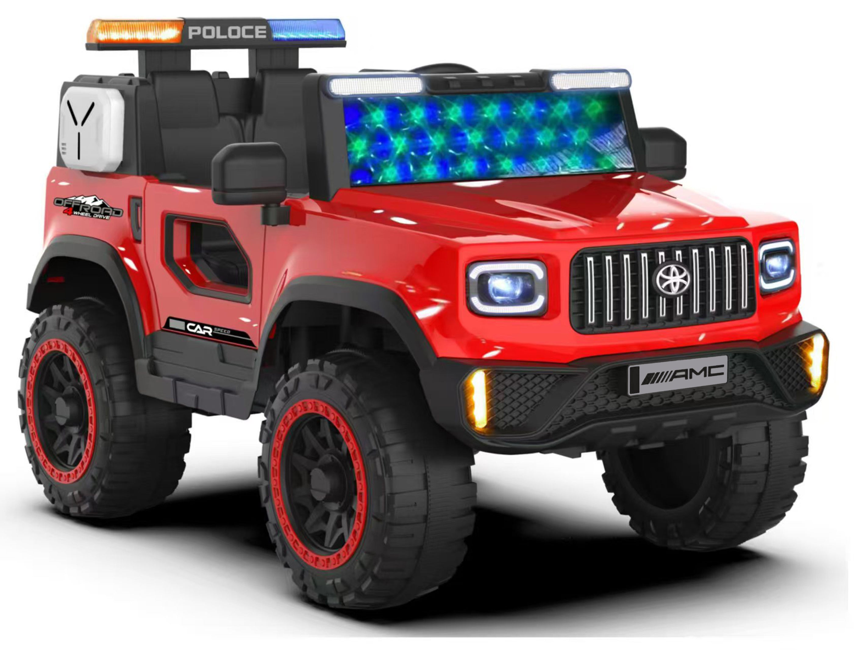 DarkShield ZR9 Police Kids 4x4 Battery Operated Jeep for Kids 2 to 8 Years