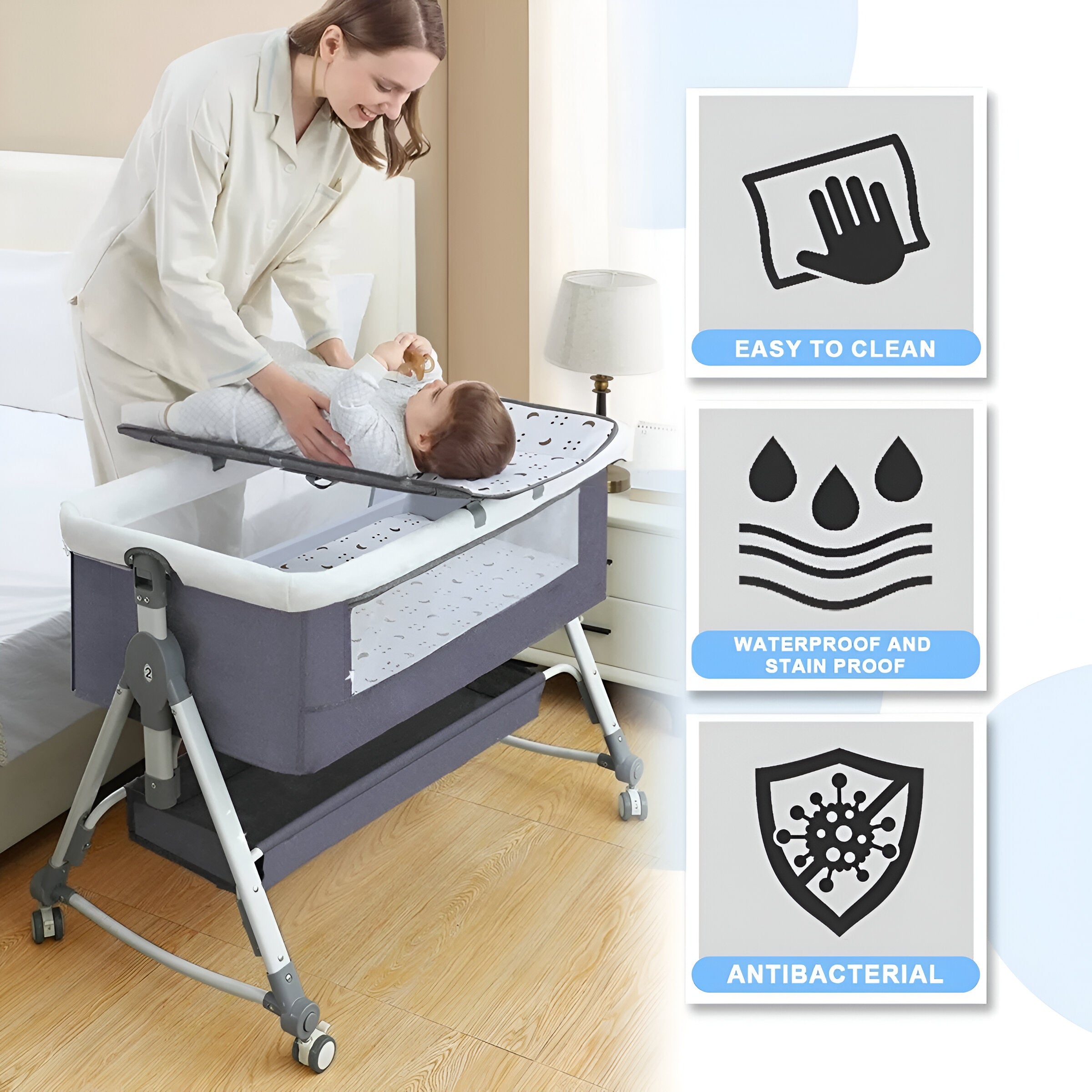 Cubbycoo Multifunctional Portable Foldable Baby Crib