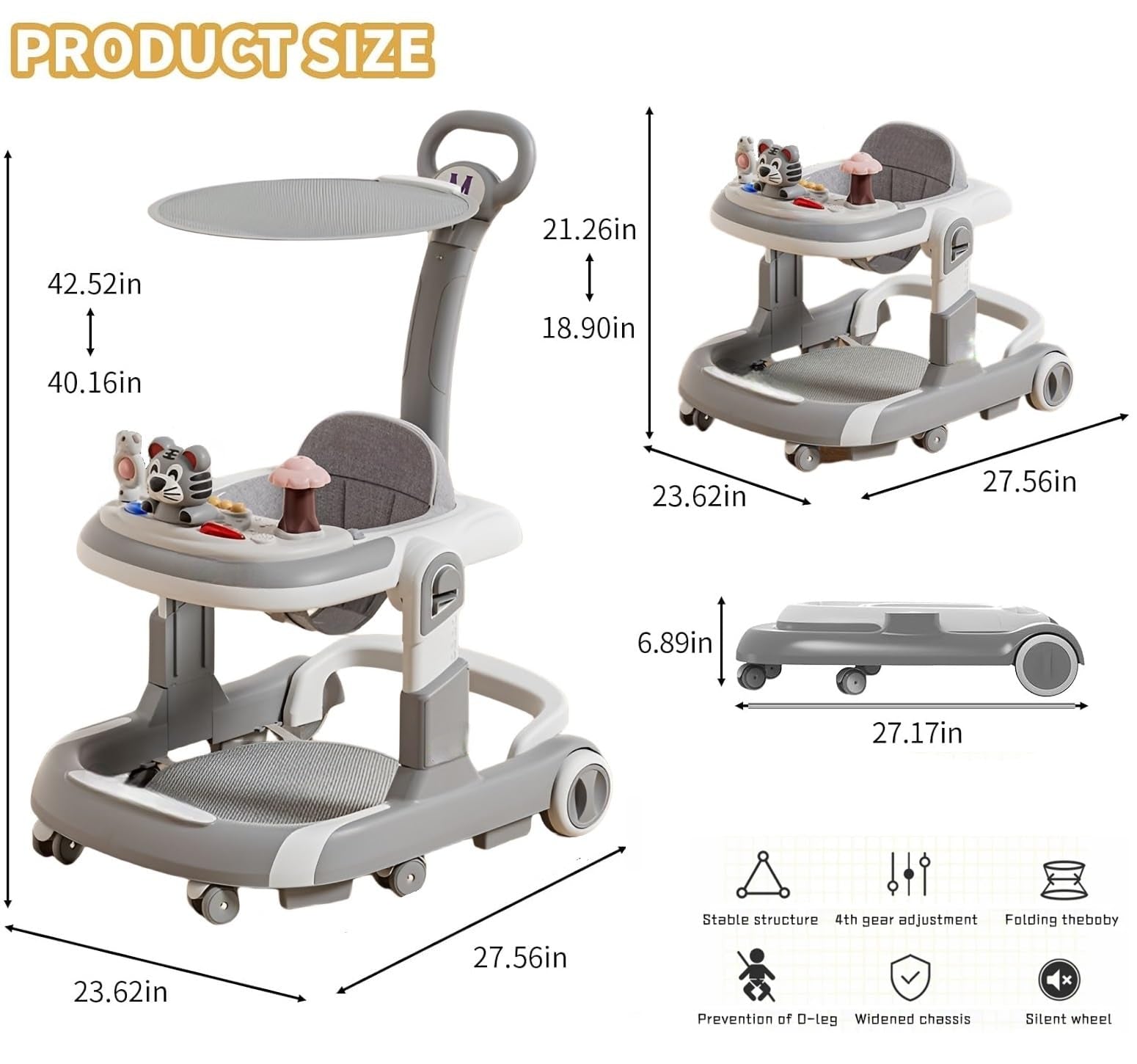 Cubbycoo Multifunctional Foldable Musical Baby Walker