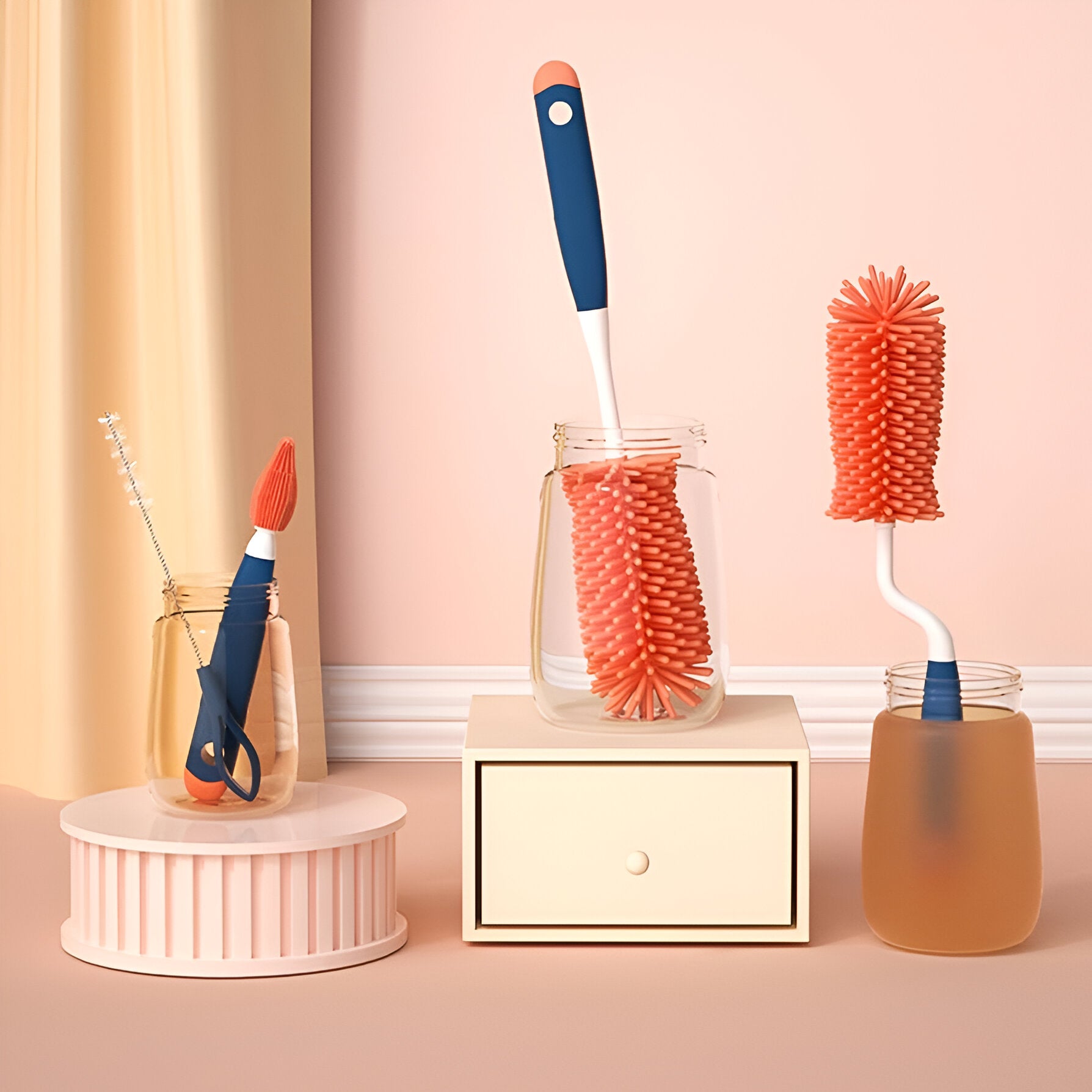 Cubbycoo Baby Bottle Brush Set (Pink/Blue)