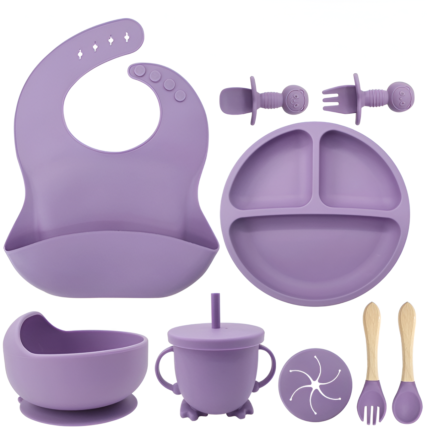 Cubbycoo Baby Feeding Set (Purple/Beige/Pink/Green)