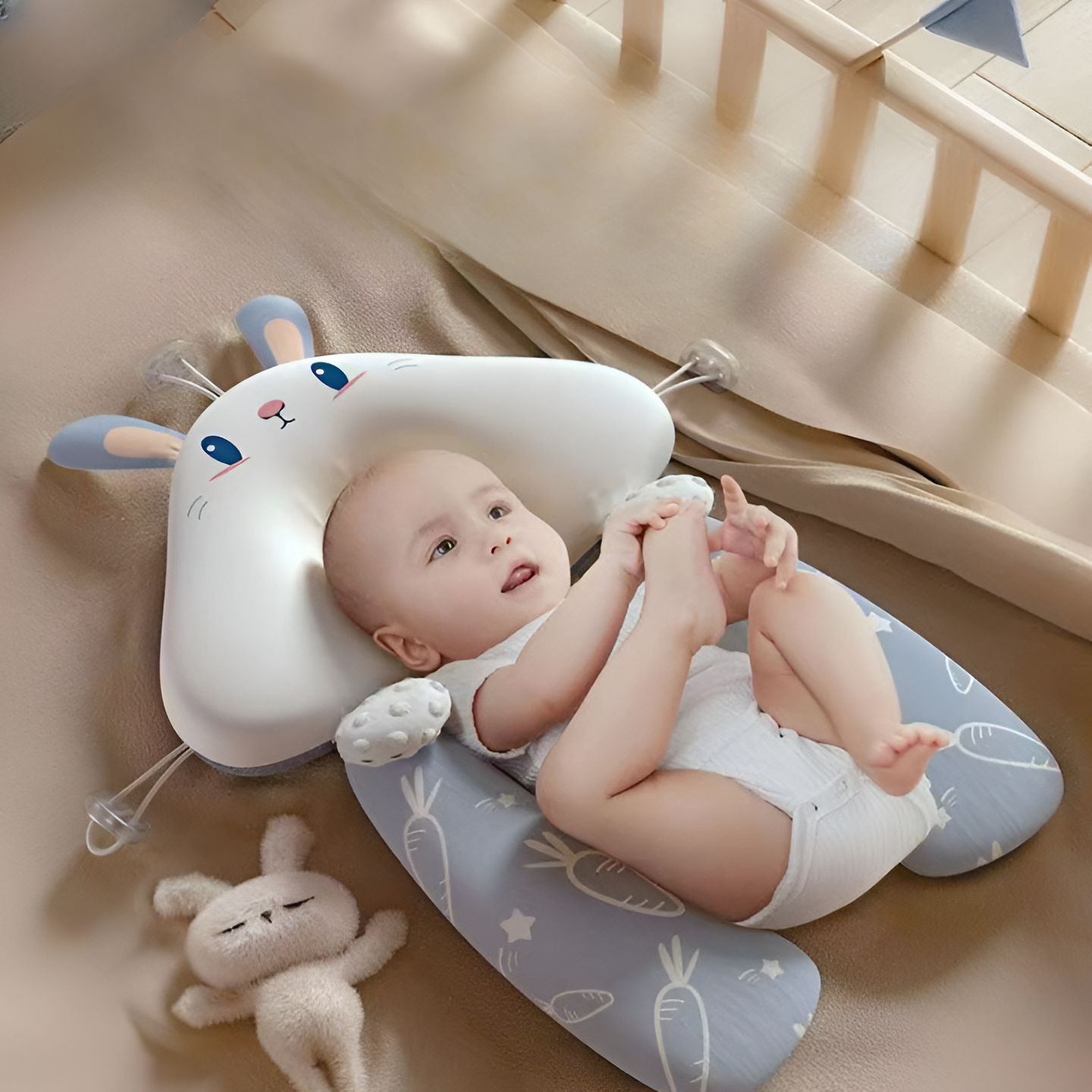 Baby shaping pillow for newborns to prevent head tilt and flat head adjustment pillow for baby exhaust soothing pillow for all seasons