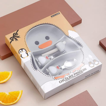 Cute Penguin Silicone Plate – Fun, Safe, and Mess-Free Feeding